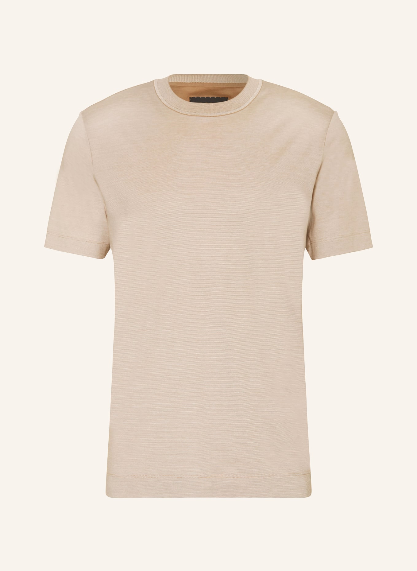 BOSS T-shirt TESAR z dodatkiem jedwabiu, Kolor: BRĄZOWY (Obrazek 1)