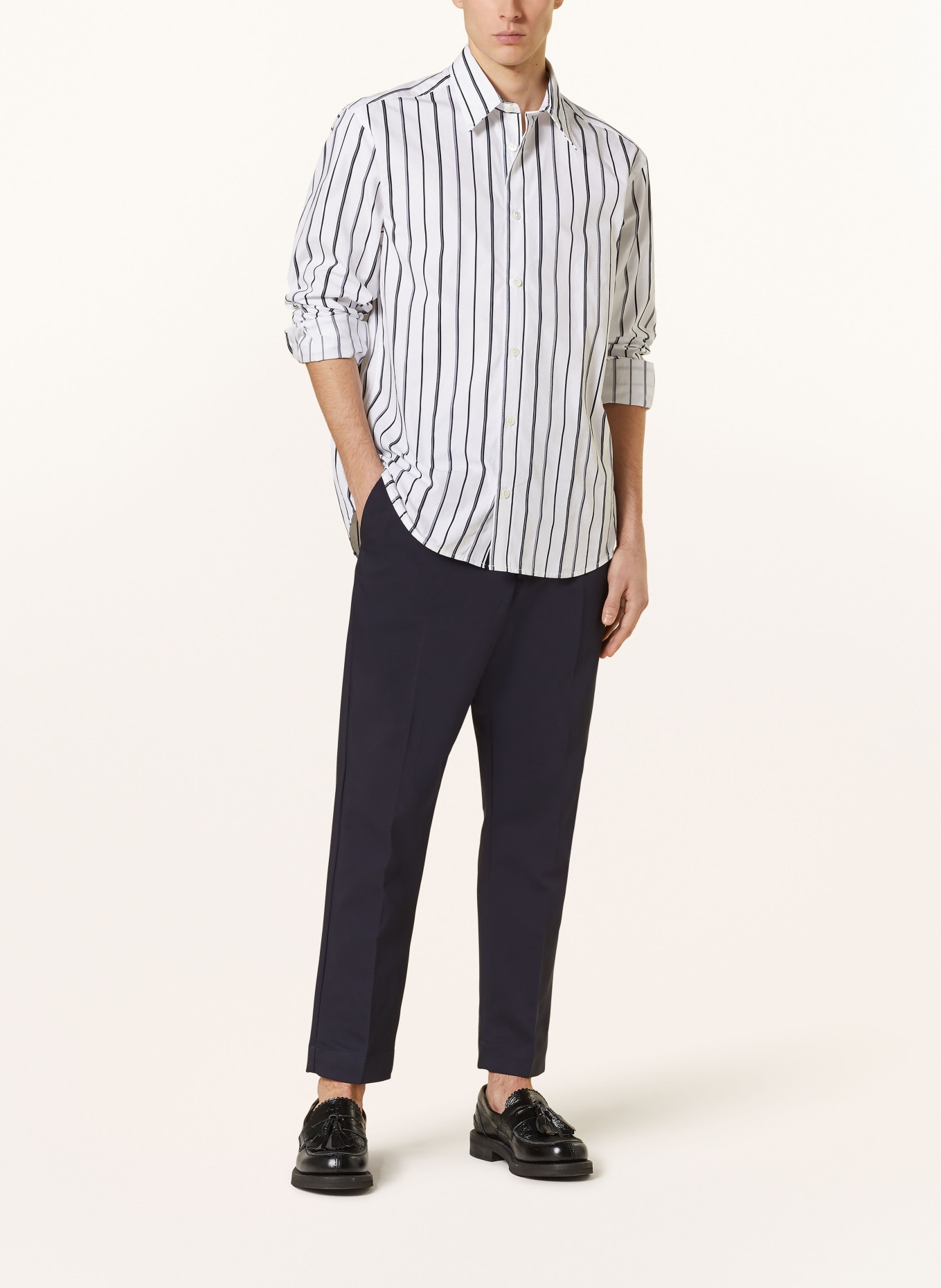 NN.07 Shirt QUINSY comfort fit, Color: WHITE/ BLACK (Image 2)