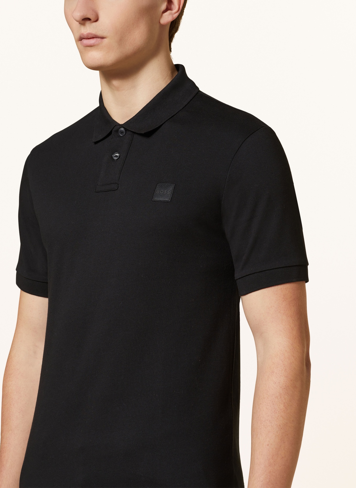 BOSS Piqué-Poloshirt PASSENGER Slim Fit, Farbe: SCHWARZ (Bild 4)