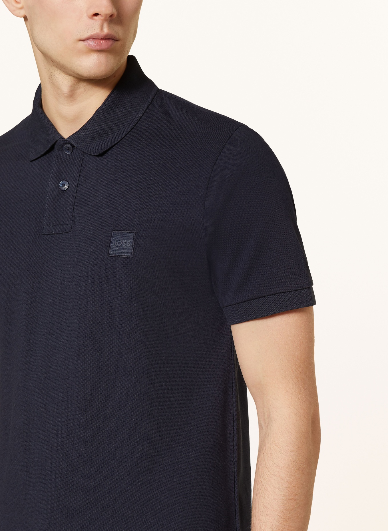 BOSS Piqué-Poloshirt PASSENGER Slim Fit, Farbe: DUNKELBLAU (Bild 4)