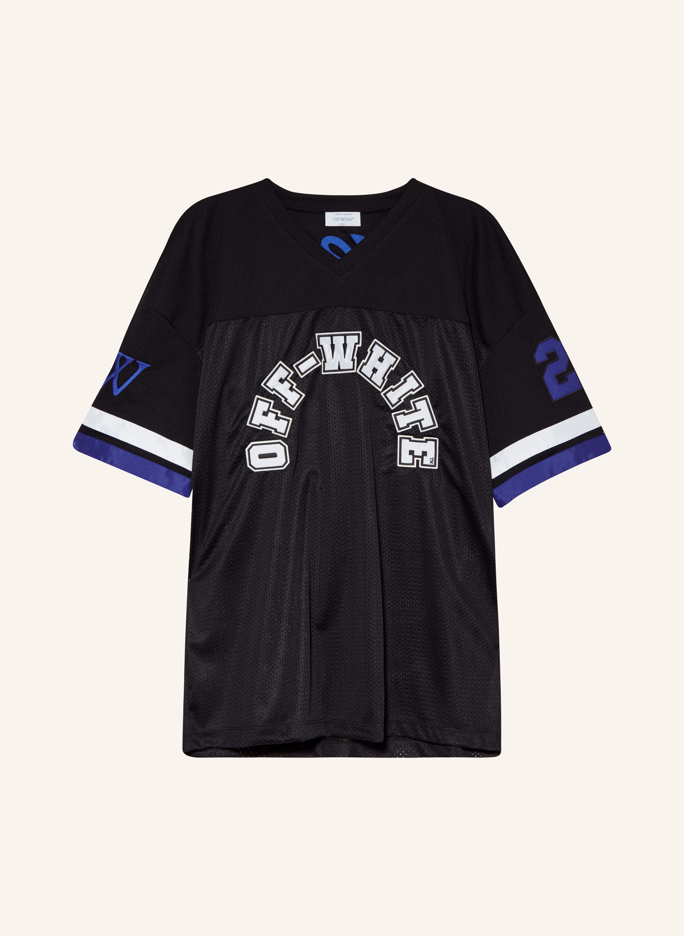 Off-White T-shirt with mesh, Color: BLACK/ WHITE/ BLUE (Image 1)