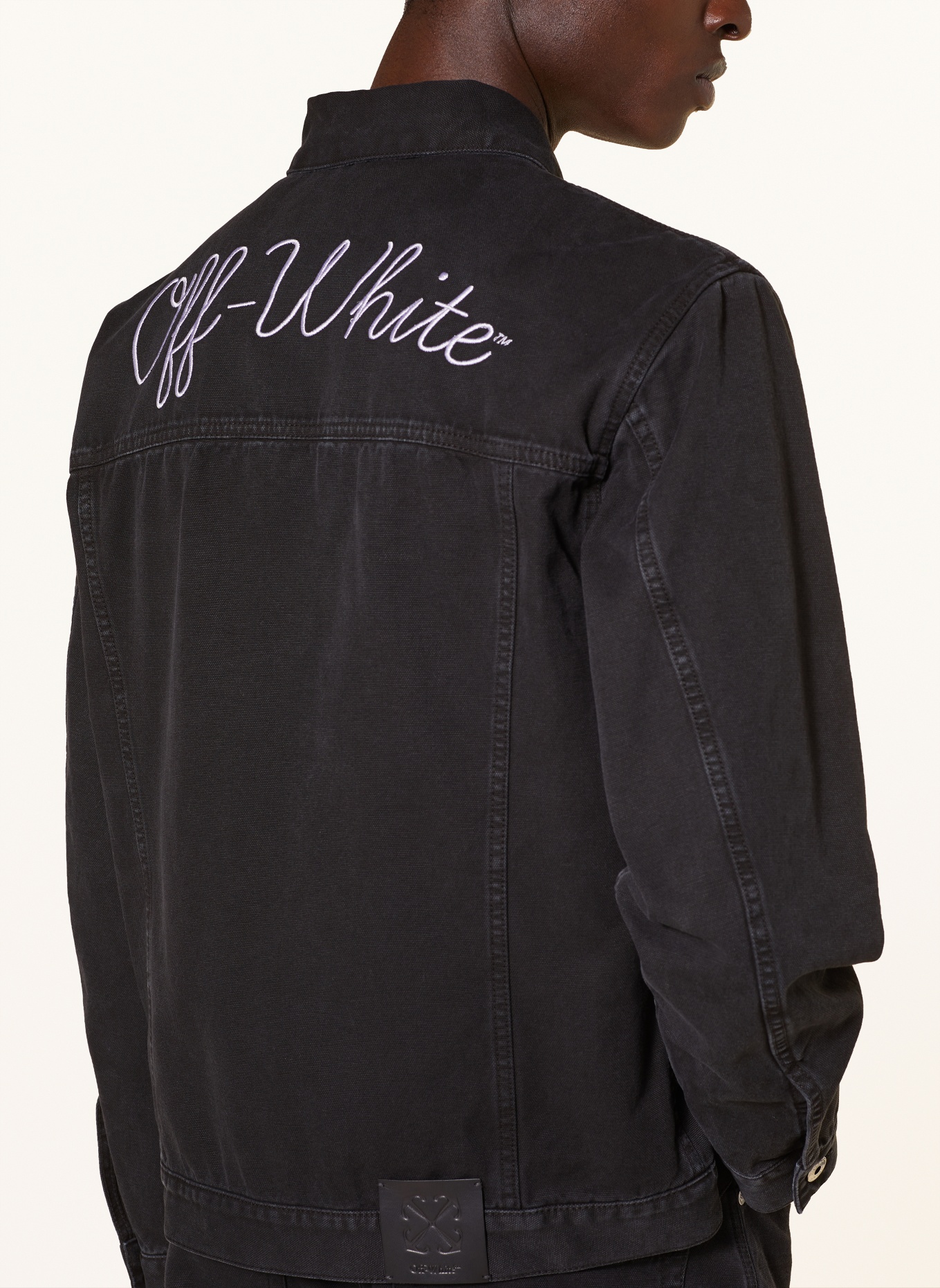 Off-White Cropped Denim Jacket - Vintage Black | Garmentory
