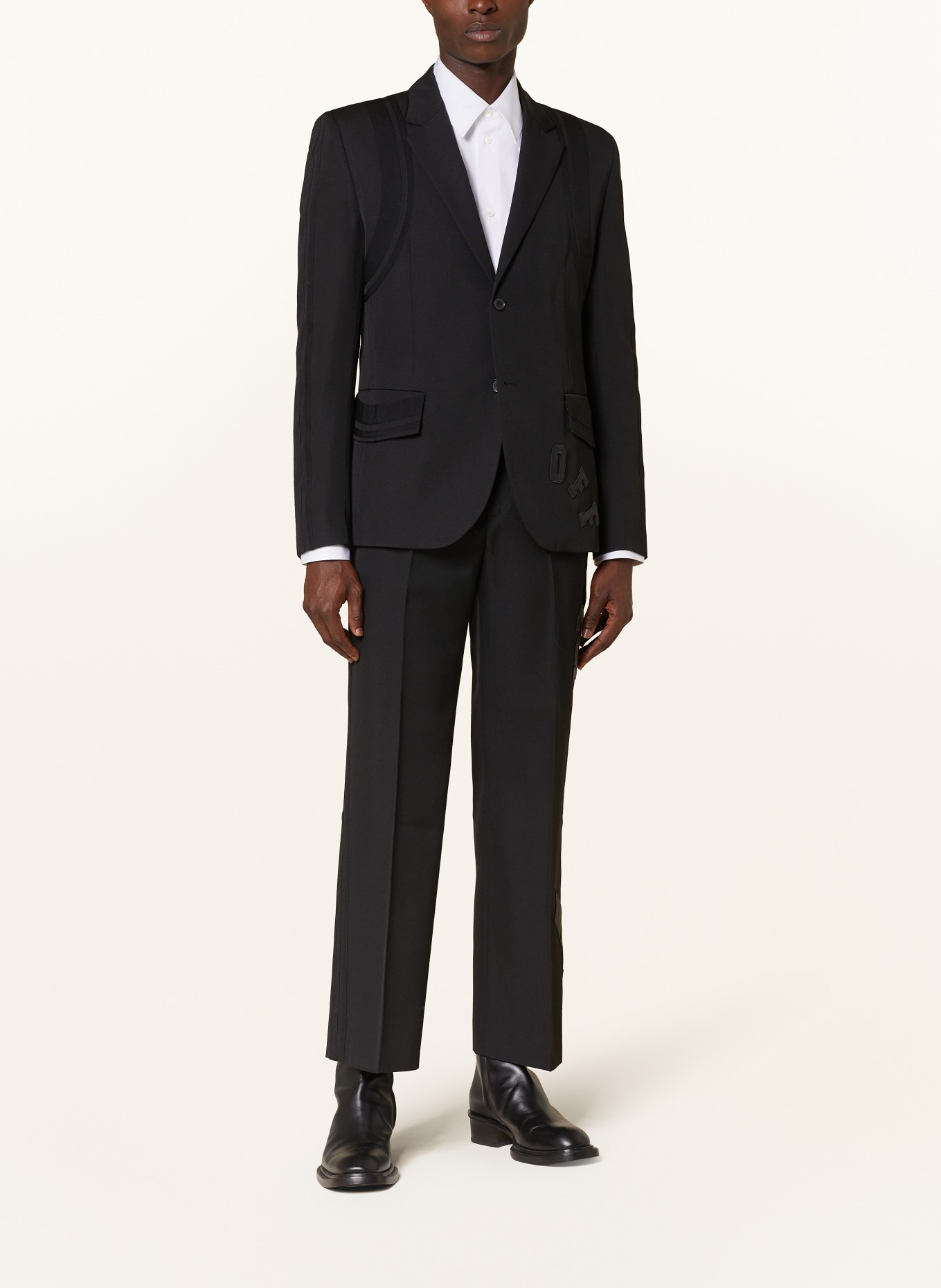 Off-White Suit jacket extra slim fit with tuxedo stripes, Color: BLACK (Image 2)