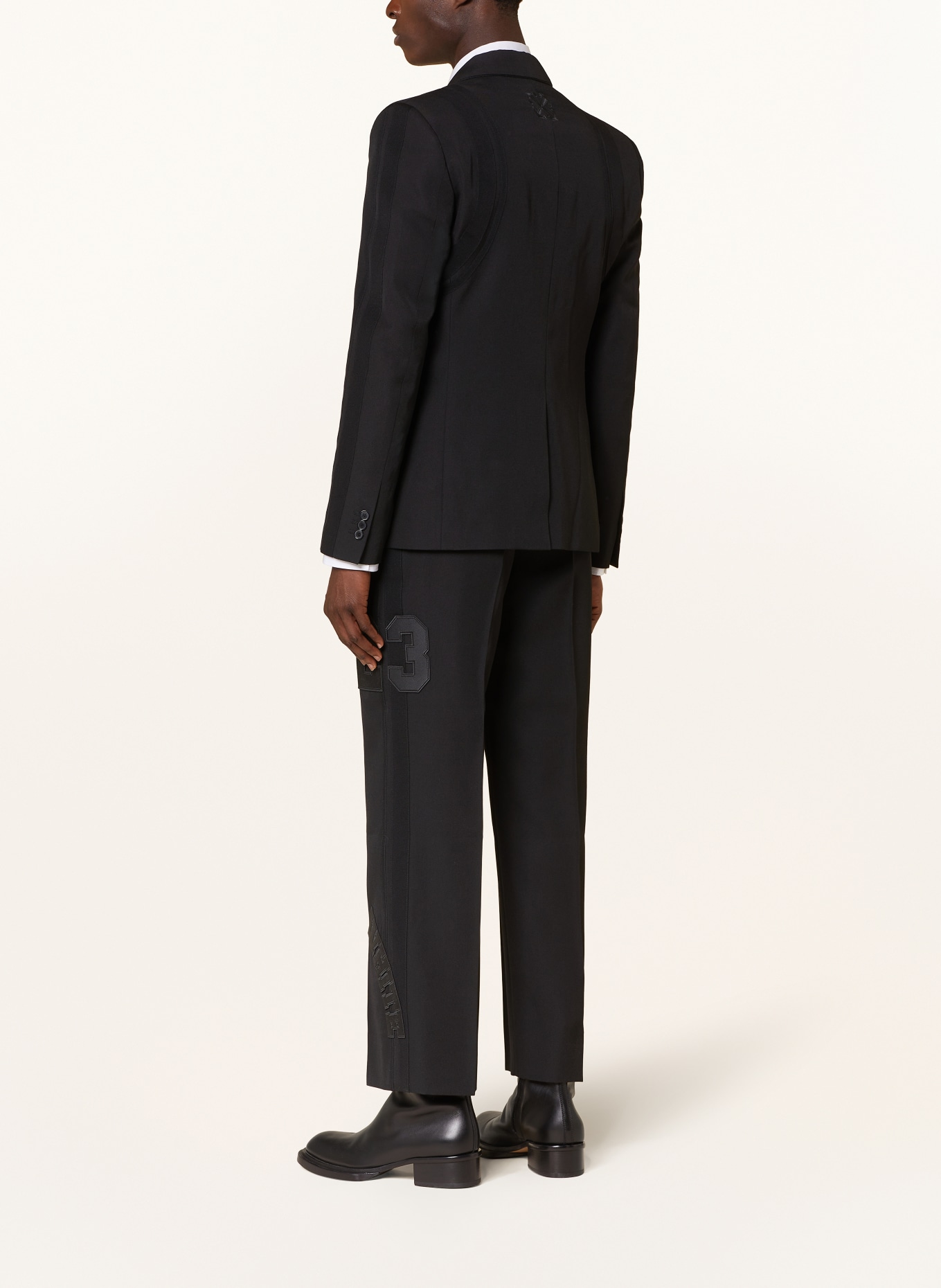 Off-White Suit jacket extra slim fit with tuxedo stripes, Color: BLACK (Image 3)