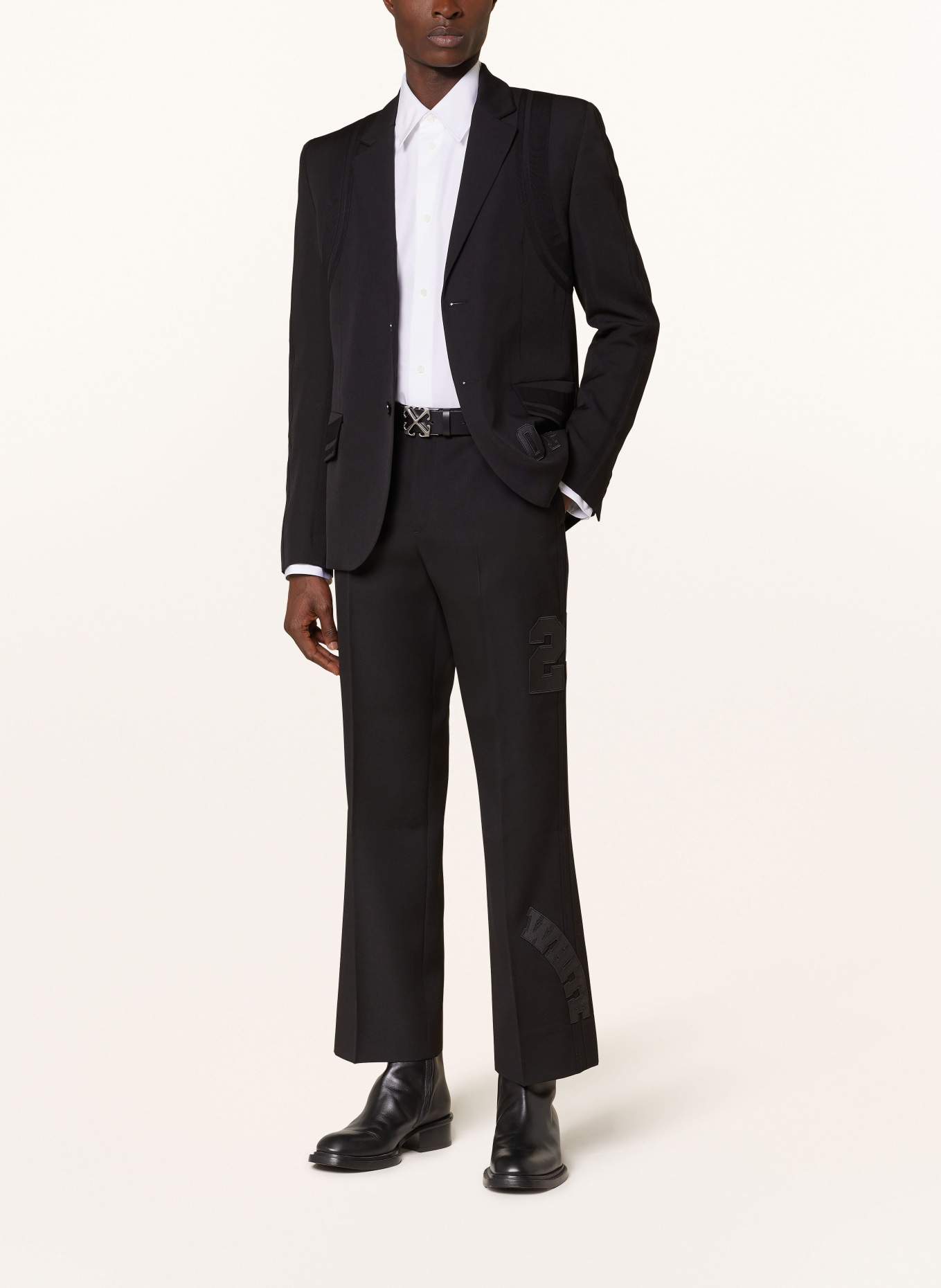 Off-White Suit trousers regular fit with tuxedo stripe, Color: BLACK (Image 2)
