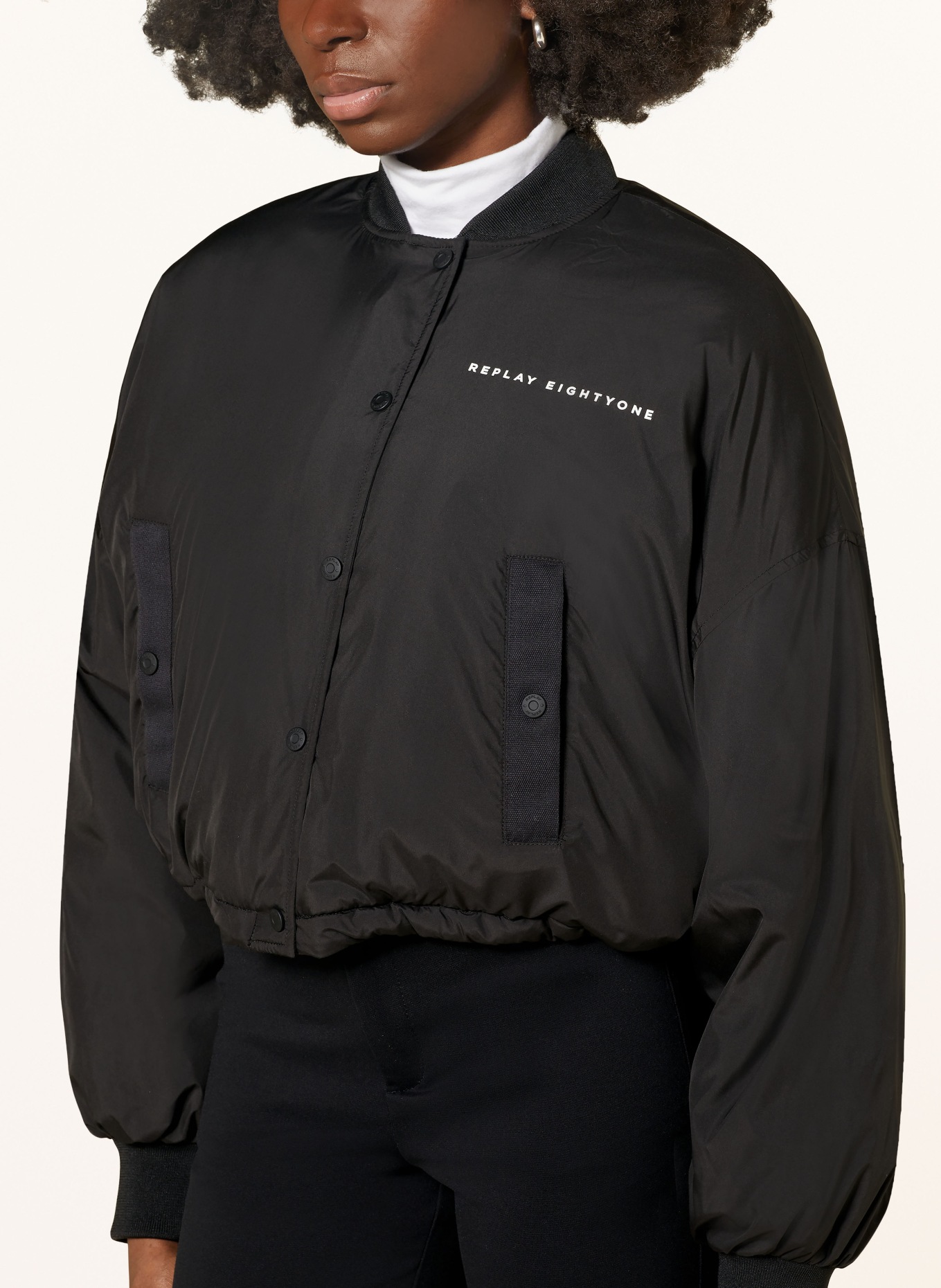 REPLAY Bomber jacket, Color: BLACK (Image 4)