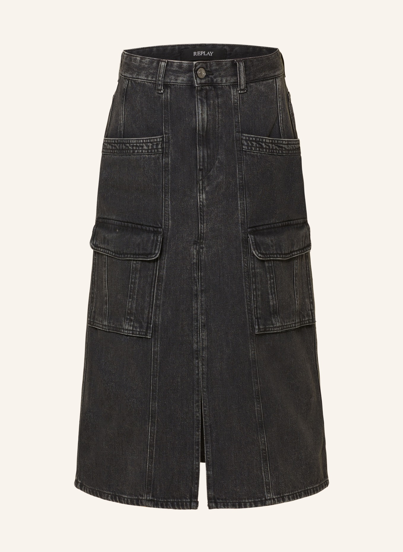 REPLAY Spódnica jeansowa cargo, Kolor: CZARNY (Obrazek 1)