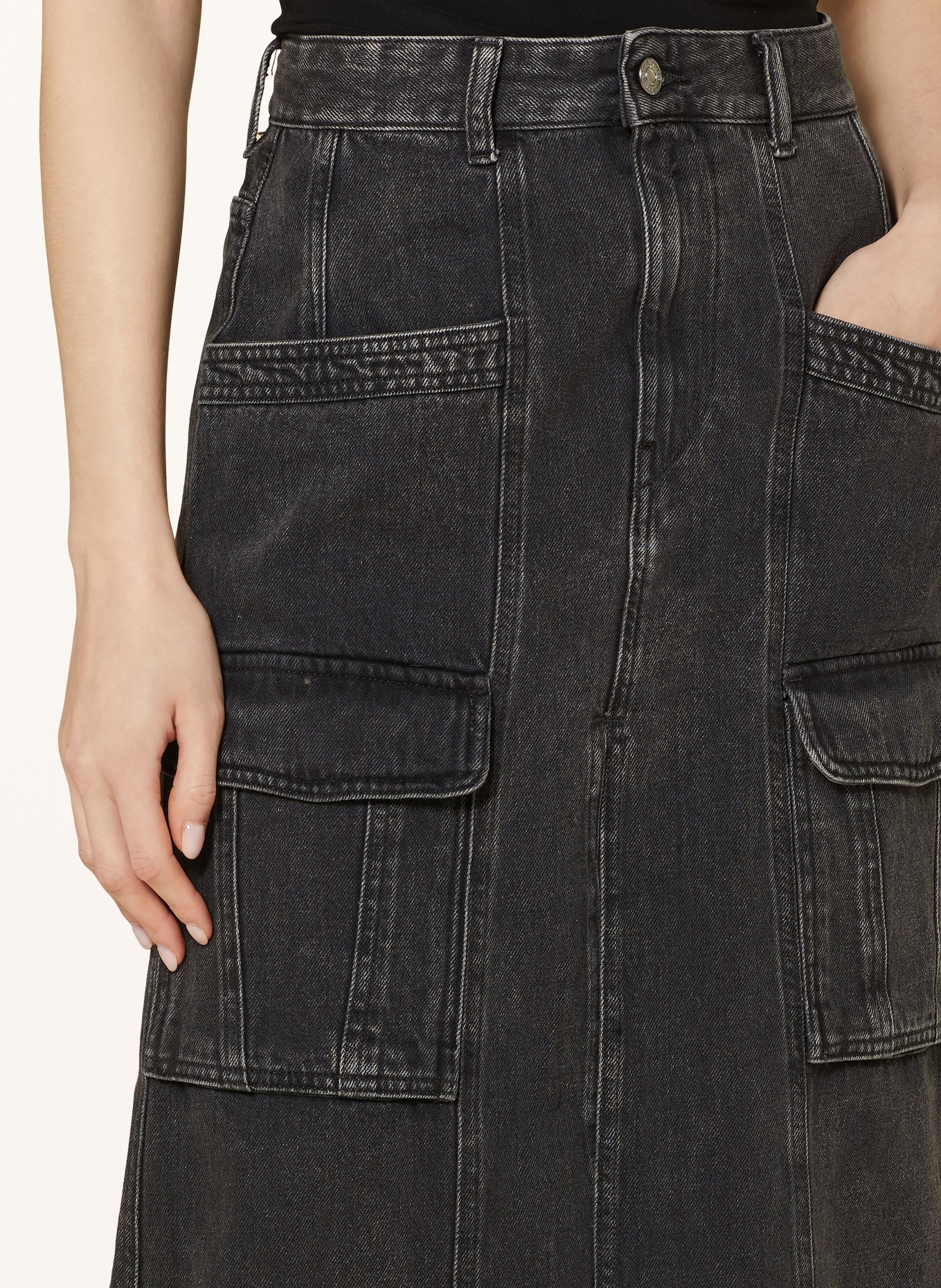 REPLAY Spódnica jeansowa cargo, Kolor: CZARNY (Obrazek 4)