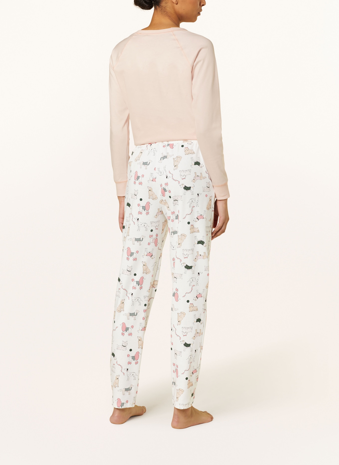 CALIDA Pajama pants FAVOURITES DOG, Color: WHITE/ BEIGE/ LIGHT RED (Image 3)