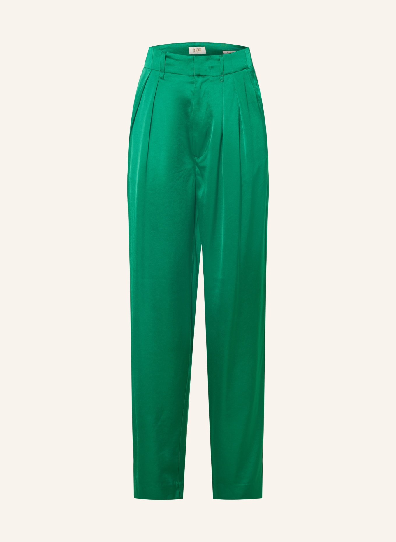 SCOTCH & SODA Satin trousers FAYE, Color: GREEN (Image 1)