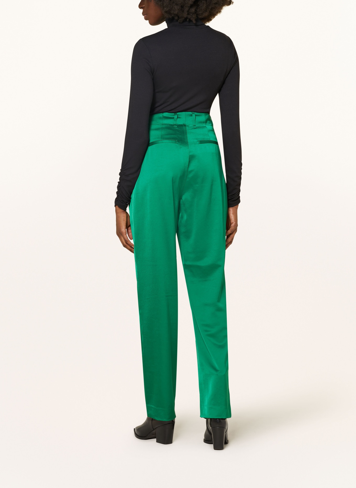 SCOTCH & SODA Satin trousers FAYE, Color: GREEN (Image 3)