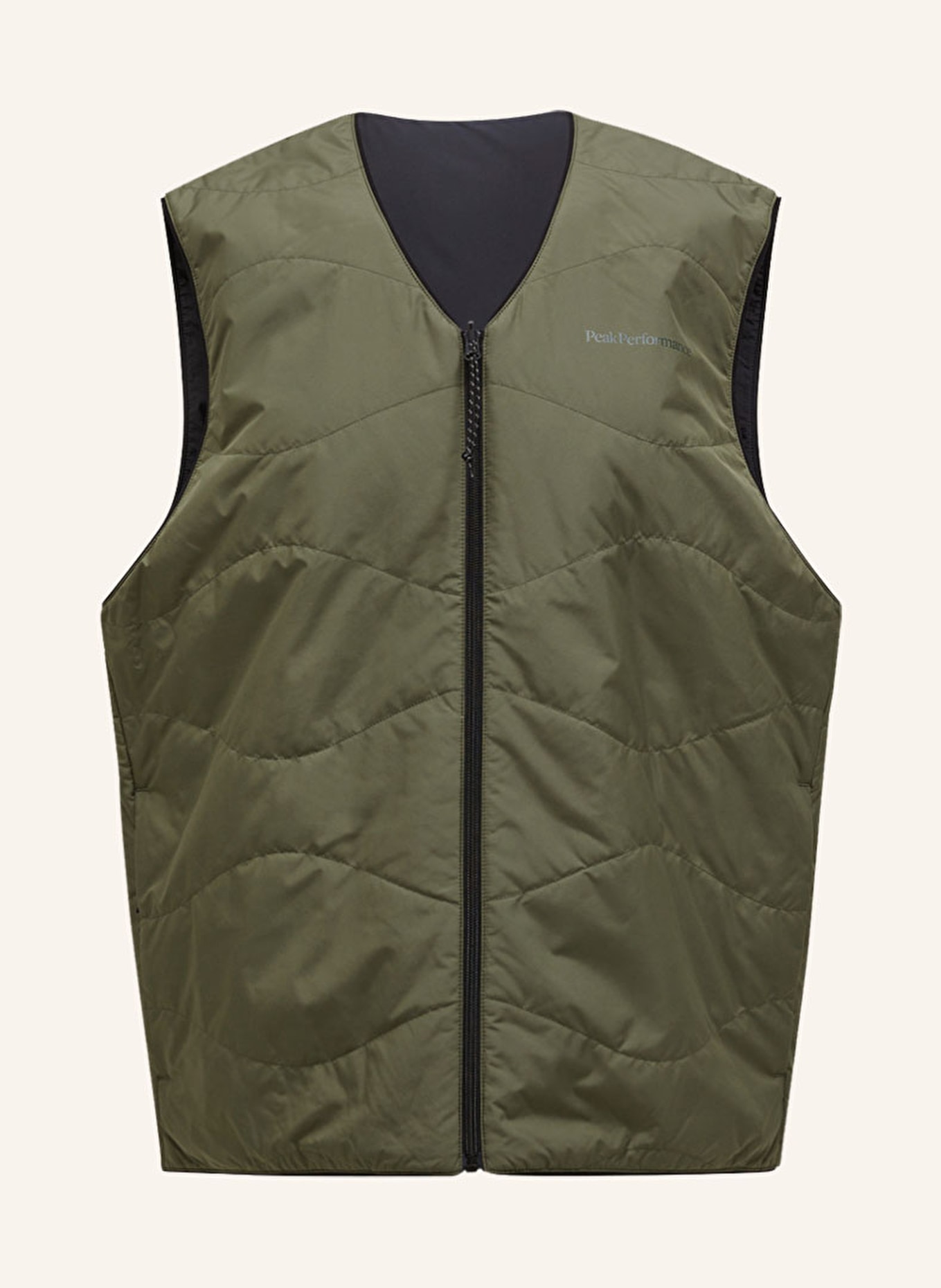 Peak Performance Quilted vest INSULATED REVERSABLE reversible, Color: OLIVE (Image 1)
