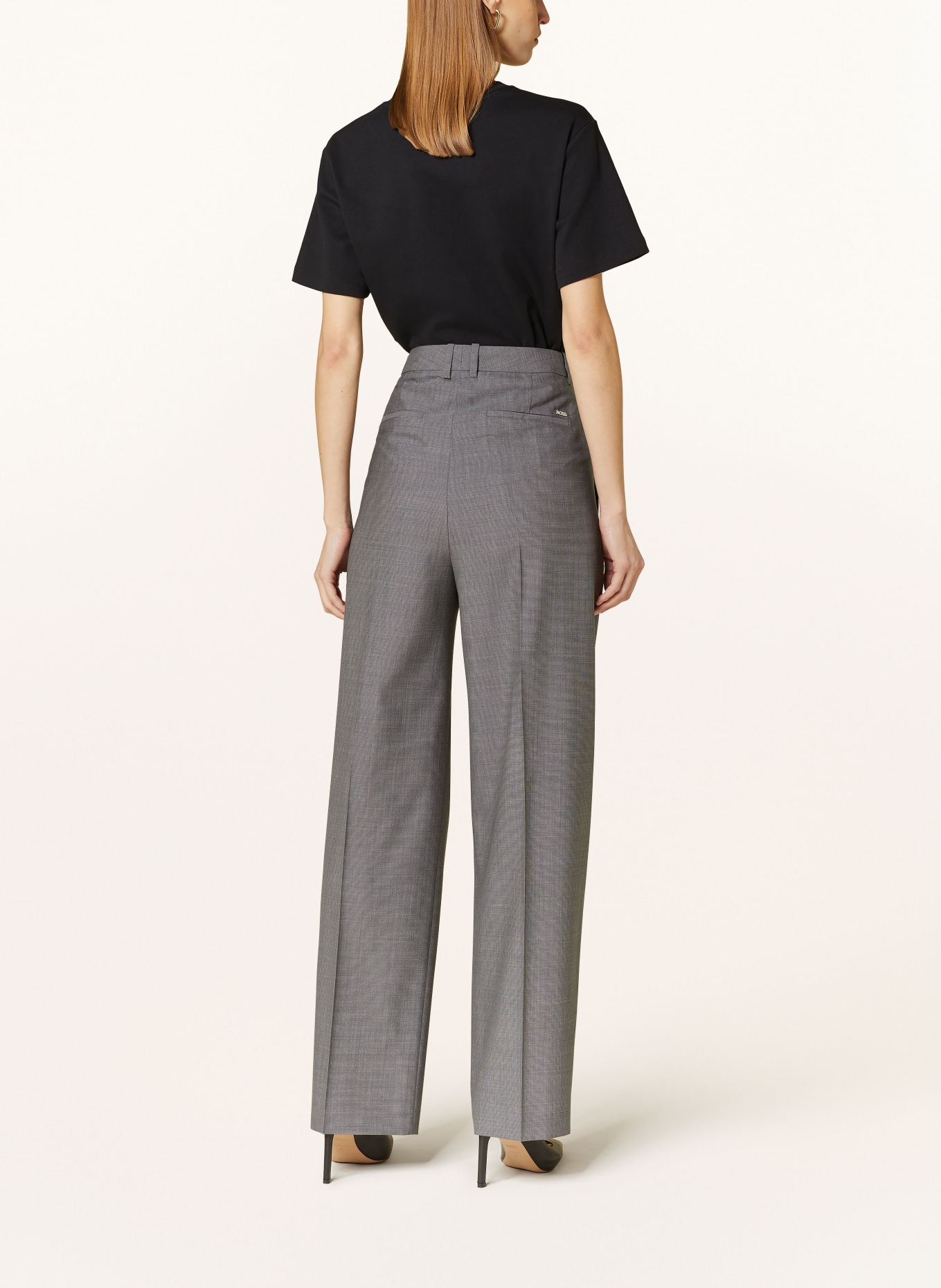 BOSS Wide leg trousers TENLY, Color: GRAY (Image 3)