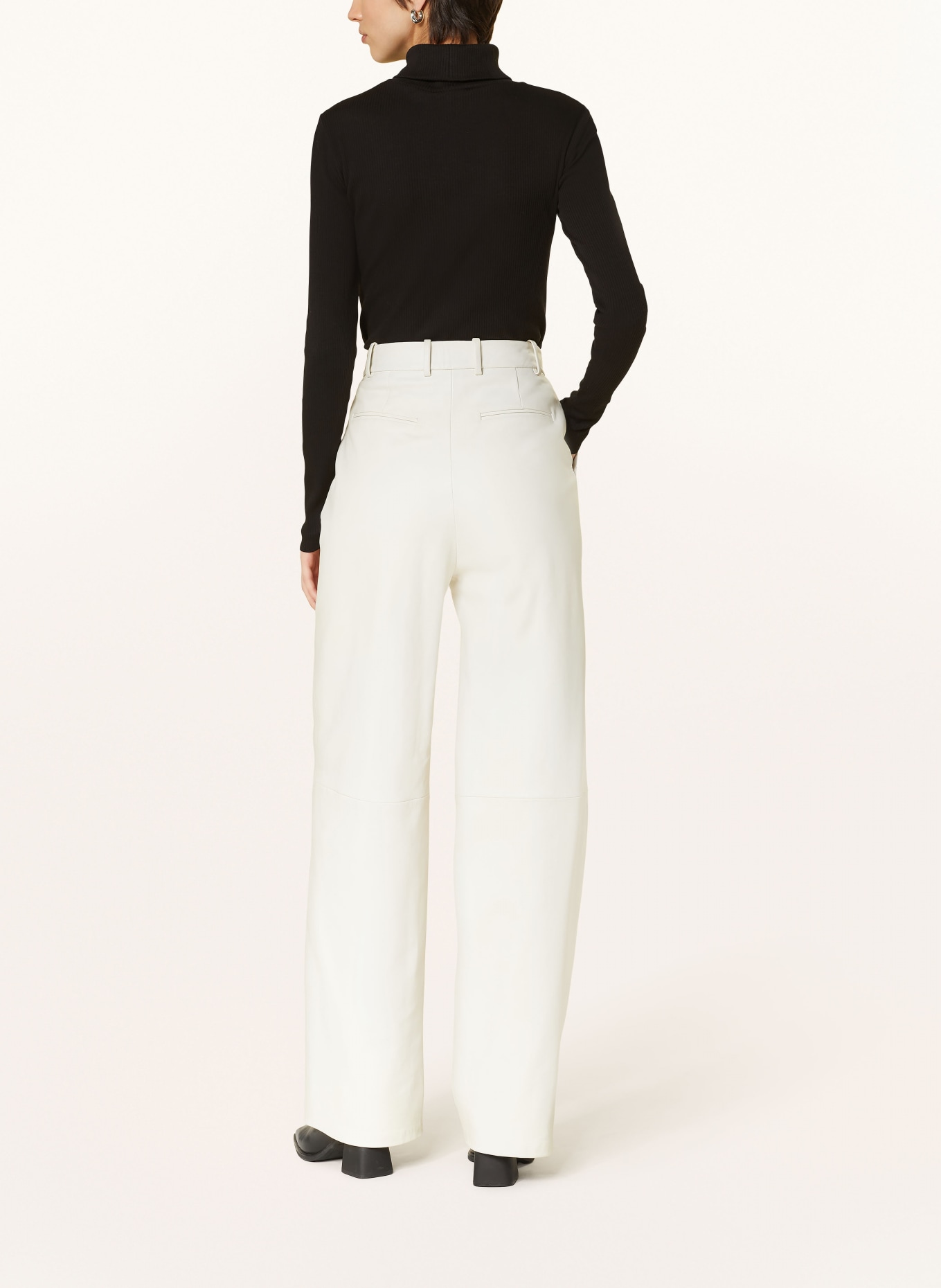 BOSS Leather pants SIBETHA, Color: WHITE (Image 3)