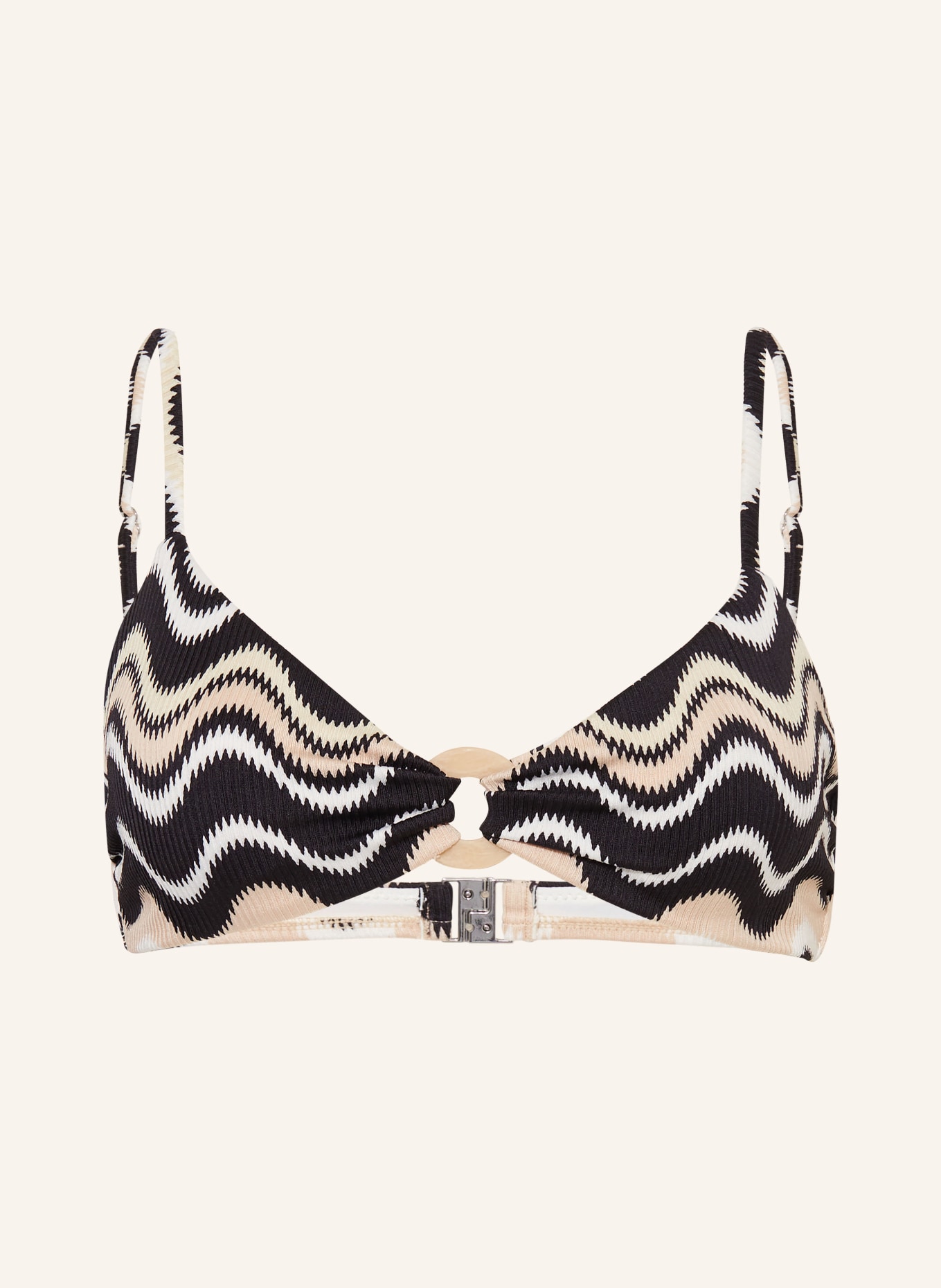 SEAFOLLY Bralette bikini top NEUE WAVE, Color: BLACK/ BEIGE/ ECRU (Image 1)