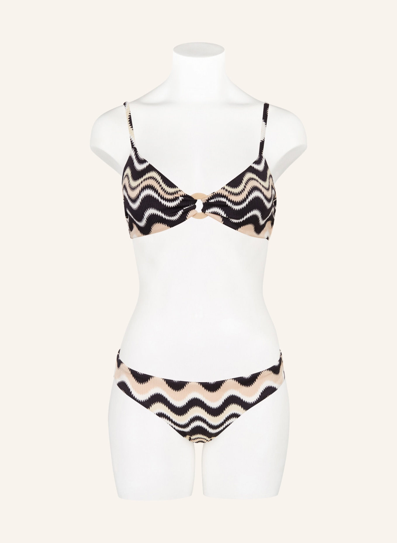SEAFOLLY Bralette bikini top NEUE WAVE, Color: BLACK/ BEIGE/ ECRU (Image 2)