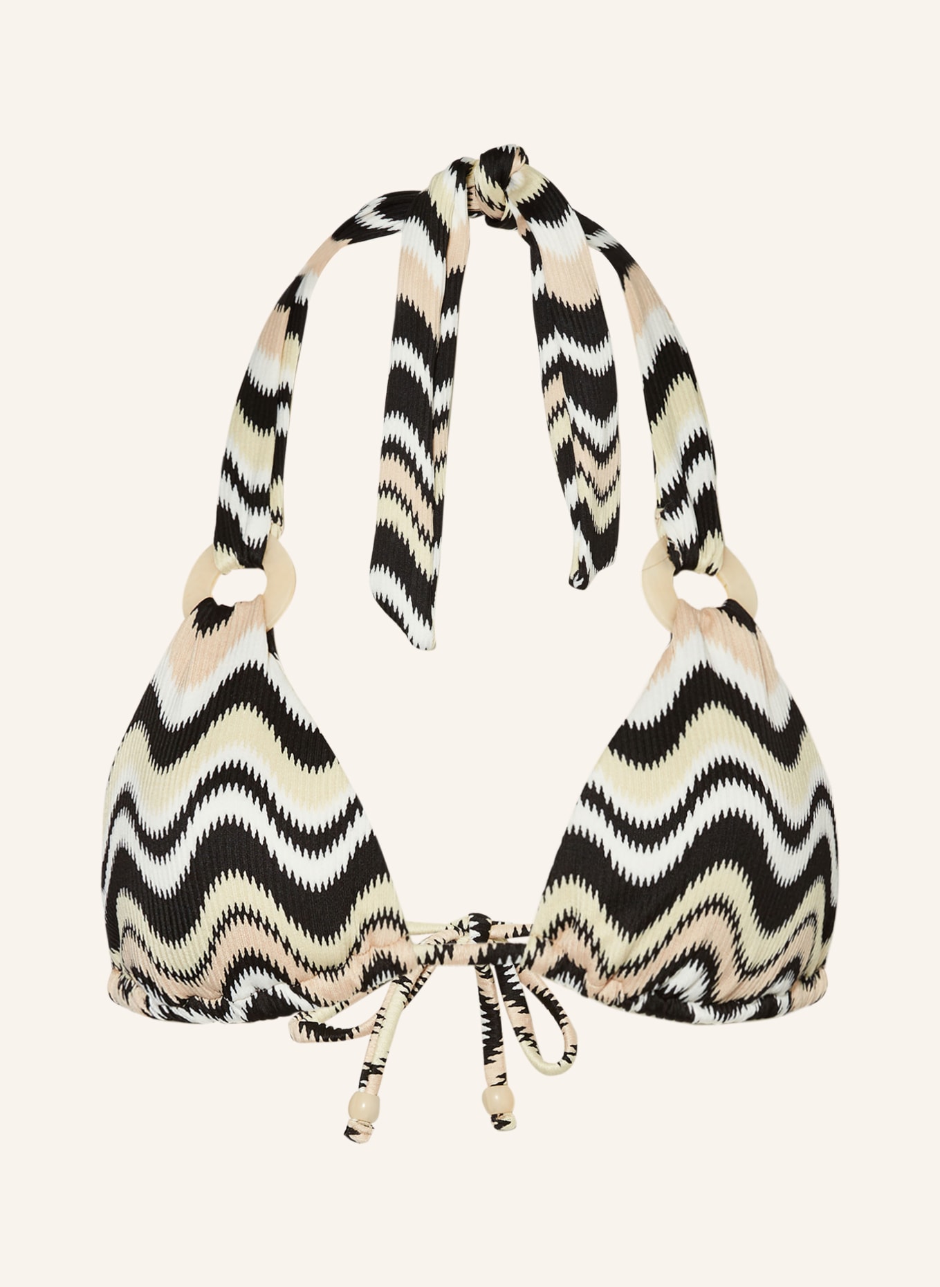 SEAFOLLY Triangle bikini top NEUE WAVE, Color: BLACK/ CREAM/ WHITE (Image 1)