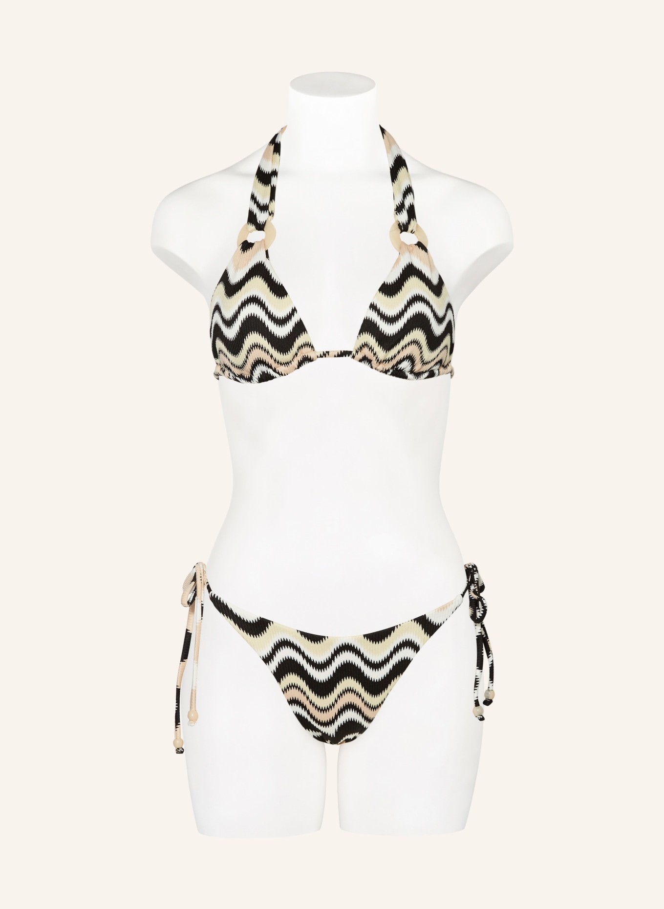 SEAFOLLY Triangle bikini top NEUE WAVE, Color: BLACK/ CREAM/ WHITE (Image 2)