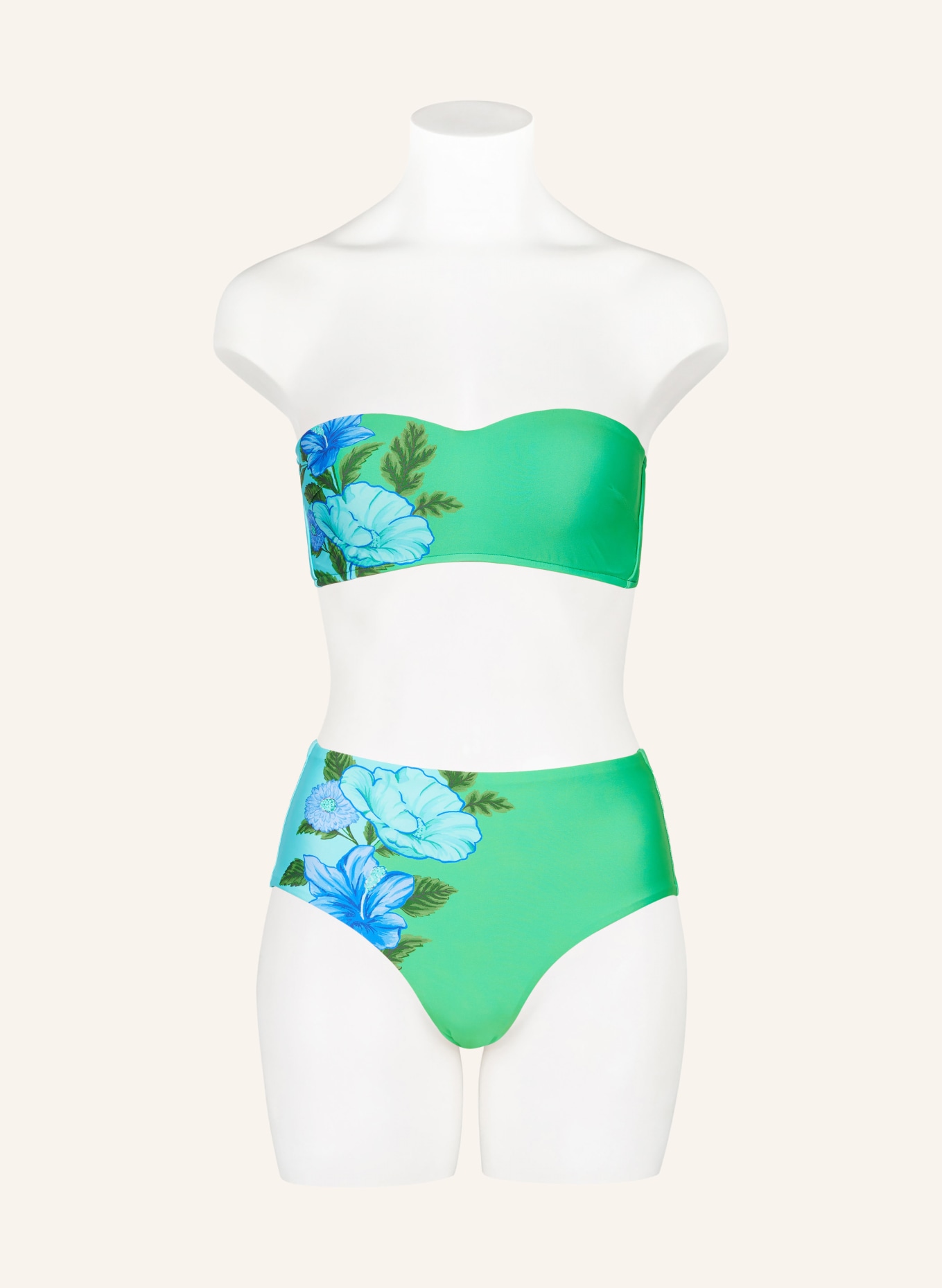 SEAFOLLY Bandeau bikini top GARDEN PARTY, Color: GREEN/ BLUE/ TURQUOISE (Image 2)