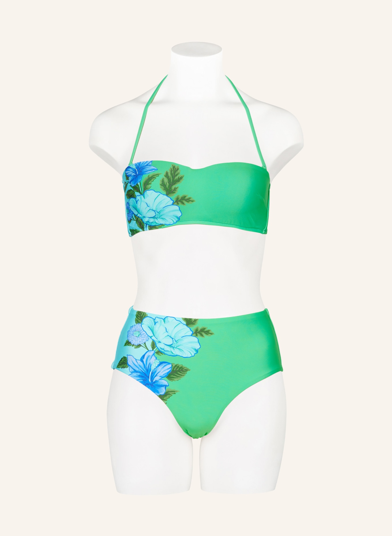 SEAFOLLY Bandeau bikini top GARDEN PARTY, Color: GREEN/ BLUE/ TURQUOISE (Image 4)