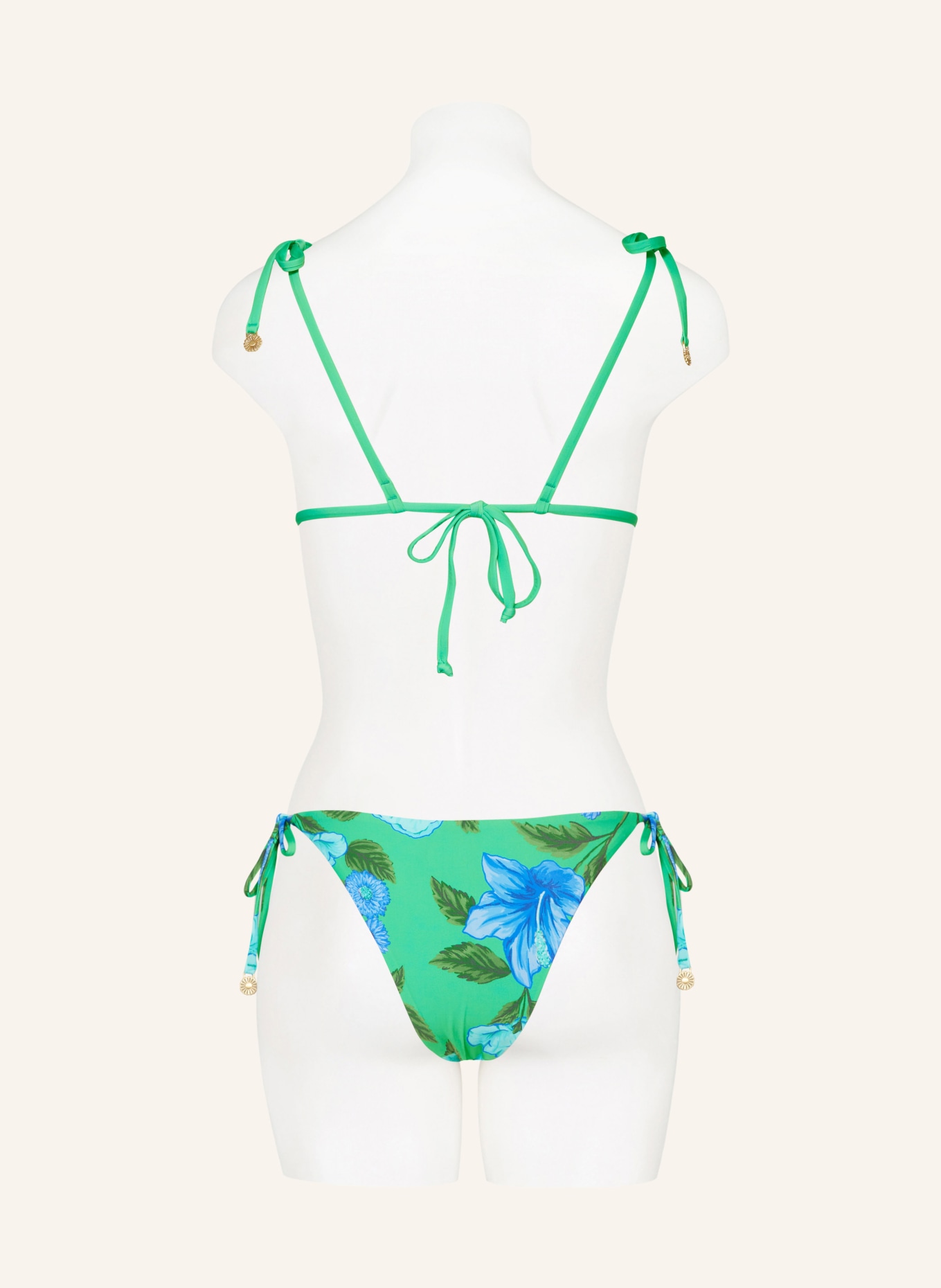 Tommy Hilfiger Women's Green Tie-Strap Bralette Bikini Top
