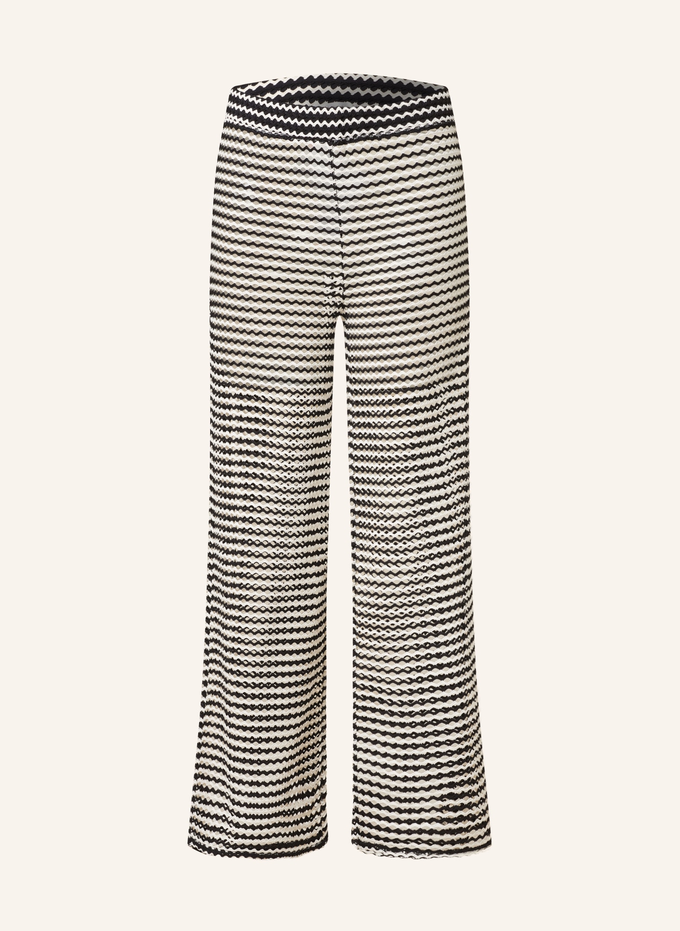 SEAFOLLY Wide leg trousers MESH EFFECT, Color: BLACK/ WHITE (Image 1)