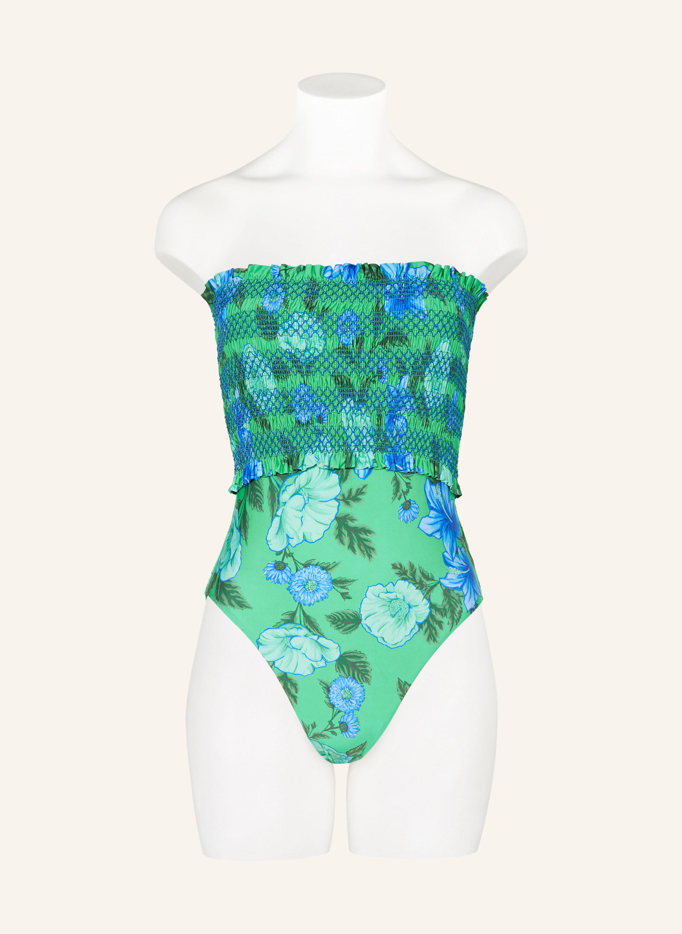 SEAFOLLY Bandeau swimsuit GARDEN PARTY, Color: GREEN/ BLUE/ TURQUOISE (Image 2)