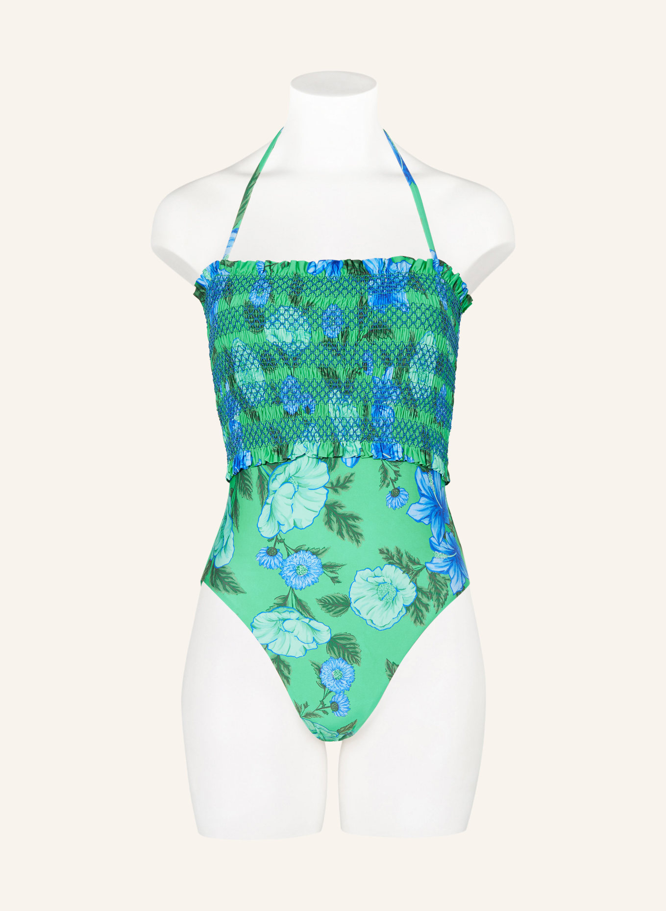 SEAFOLLY Bandeau swimsuit GARDEN PARTY, Color: GREEN/ BLUE/ TURQUOISE (Image 4)
