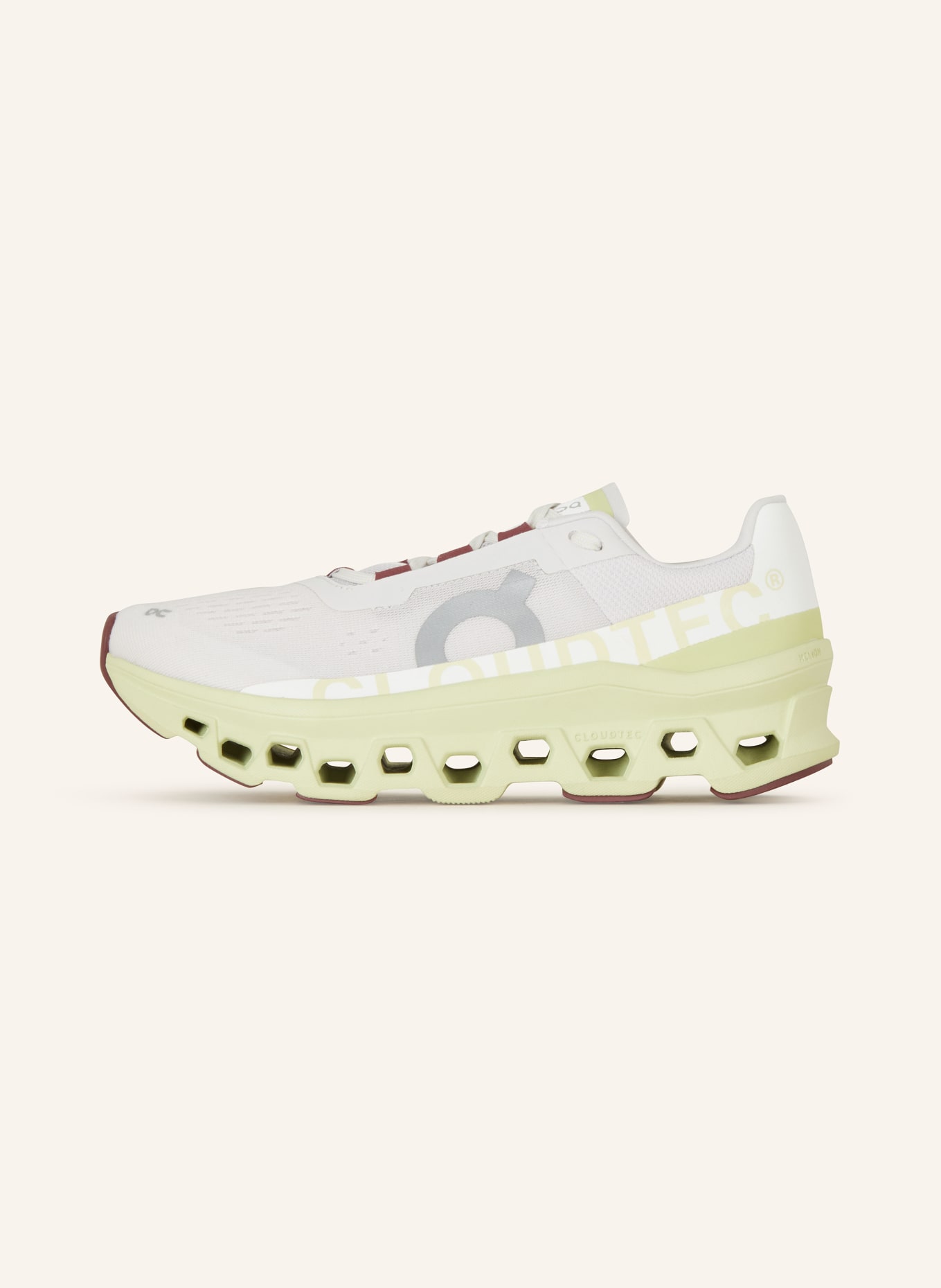 On Sneakers CLOUDMONSTER, Color: CREAM/ LIGHT GREEN (Image 4)