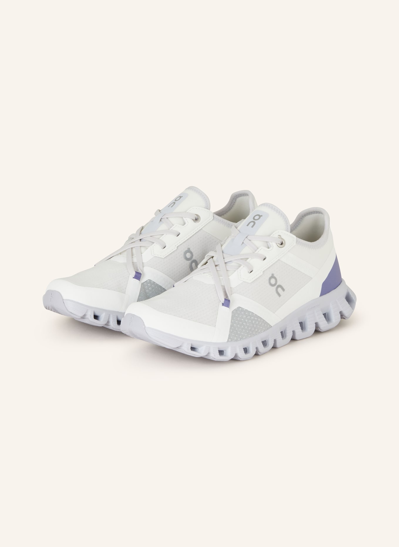 On Sneakers CLOUD X 3 AD, Color: WHITE/ PURPLE/ LIGHT GRAY (Image 1)
