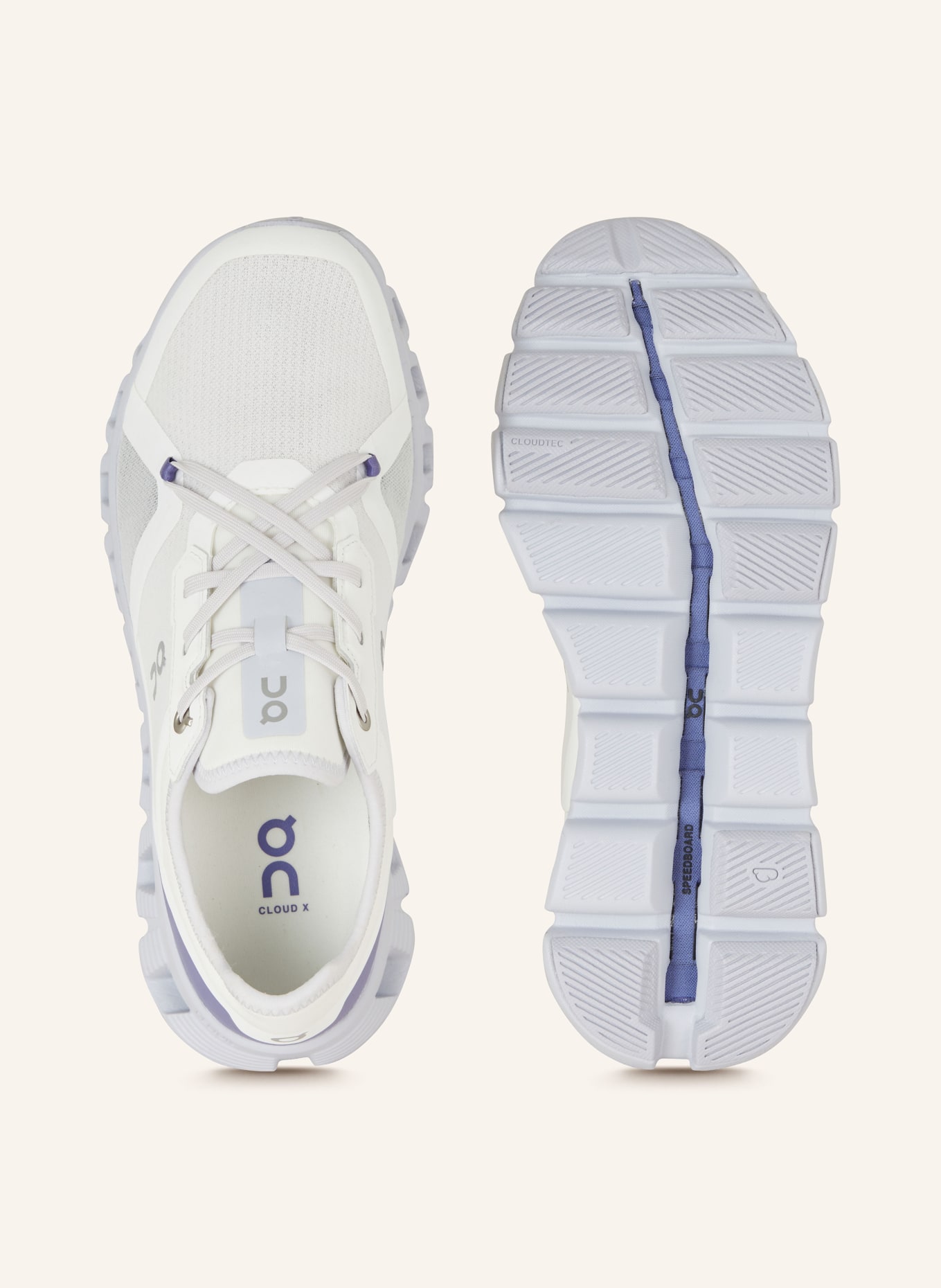 On Sneakers CLOUD X 3 AD, Color: WHITE/ PURPLE/ LIGHT GRAY (Image 5)