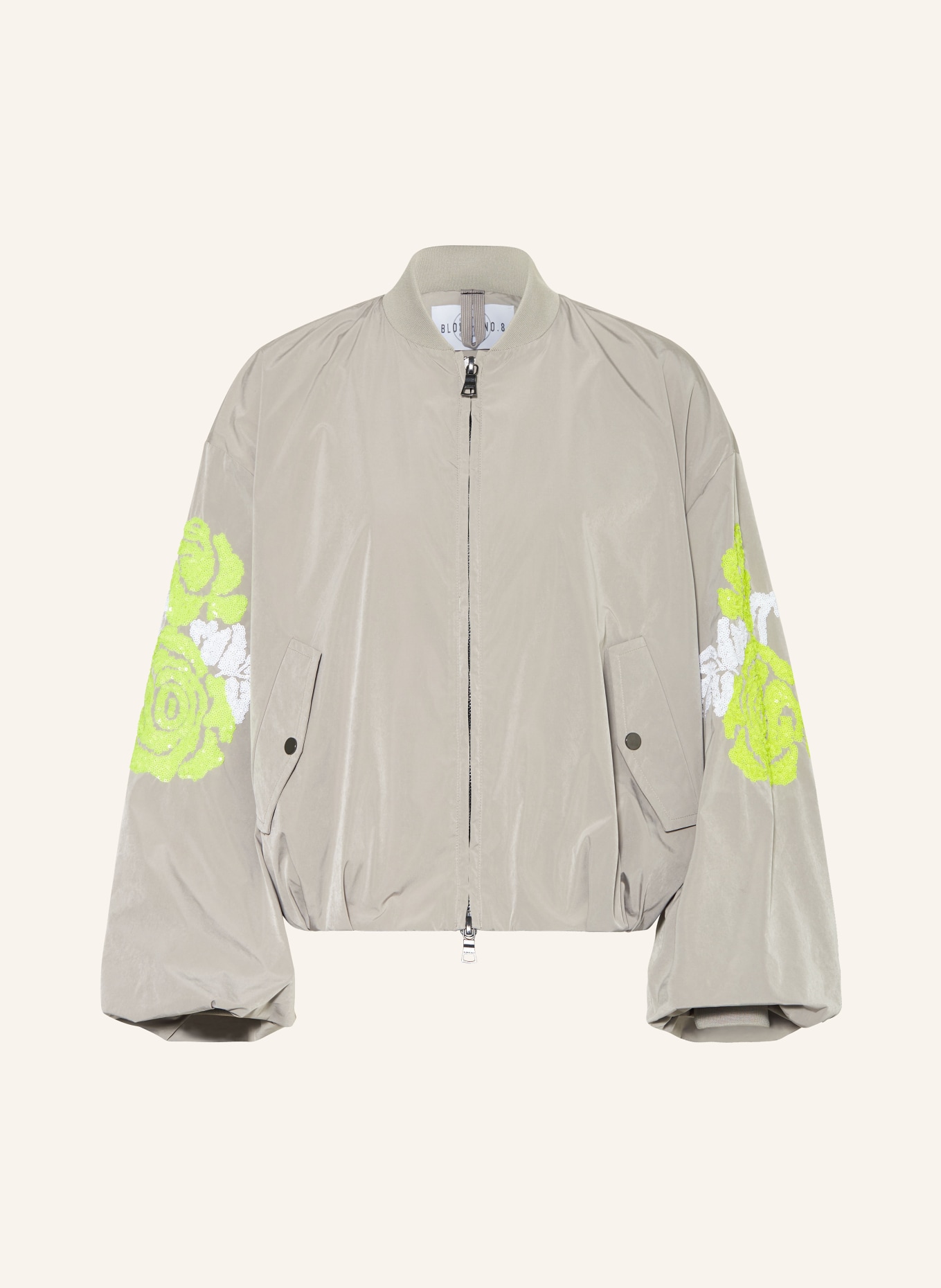 BLONDE No.8 Bomber jacket LIVERPOOL with sequins, Color: TAUPE (Image 1)