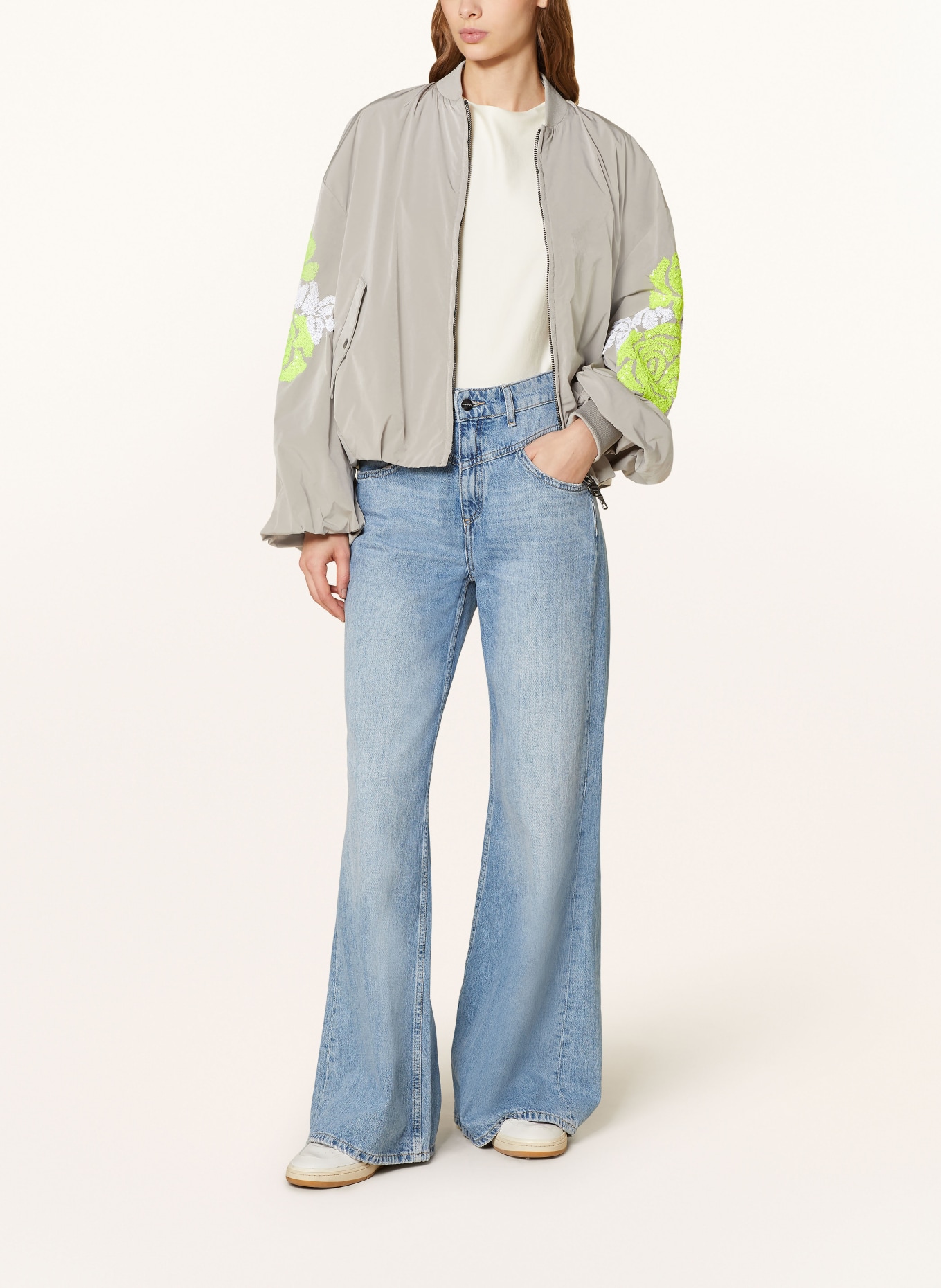BLONDE No.8 Bomber jacket LIVERPOOL with sequins, Color: TAUPE (Image 2)