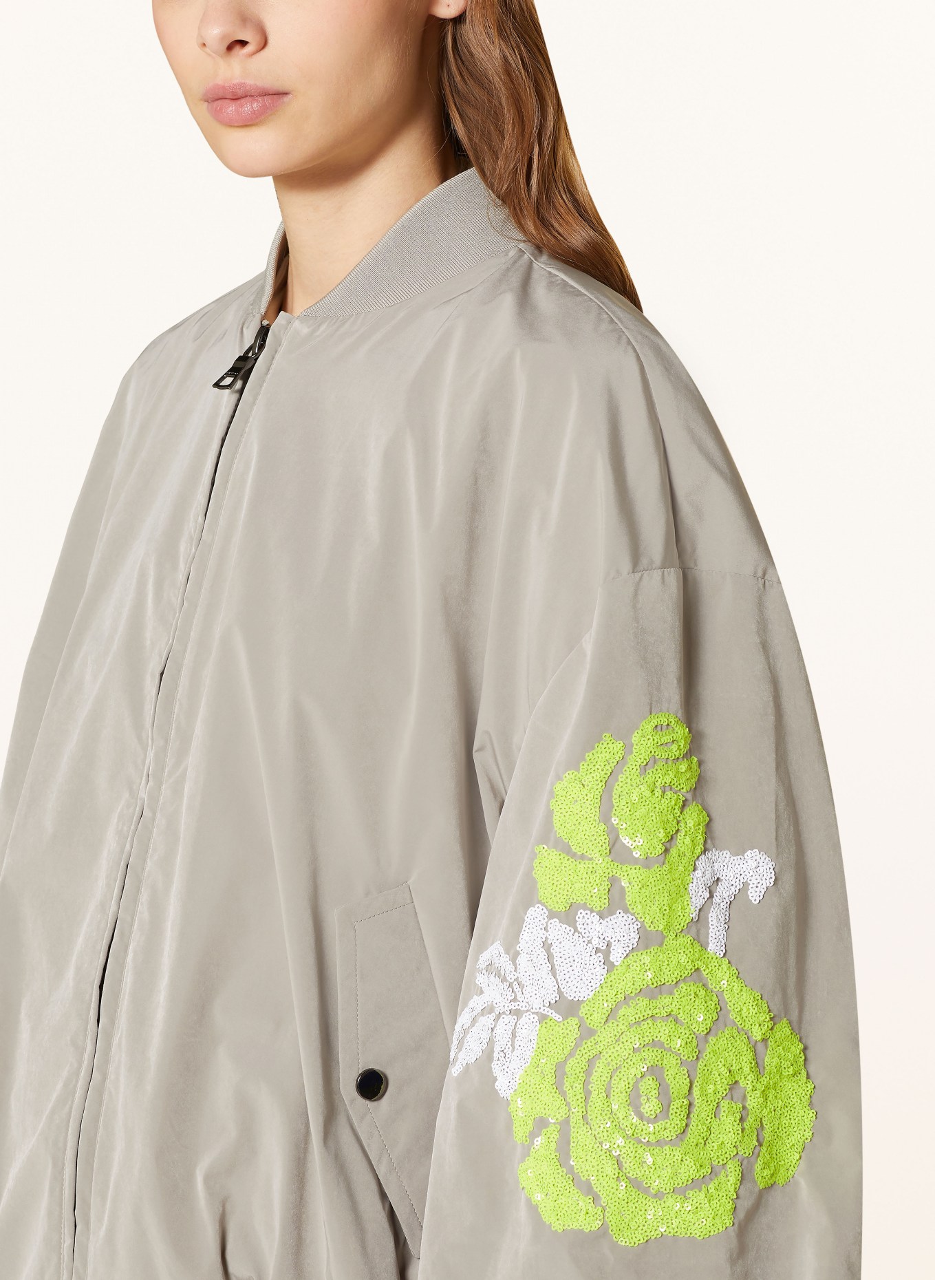 BLONDE No.8 Bomber jacket LIVERPOOL with sequins, Color: TAUPE (Image 4)