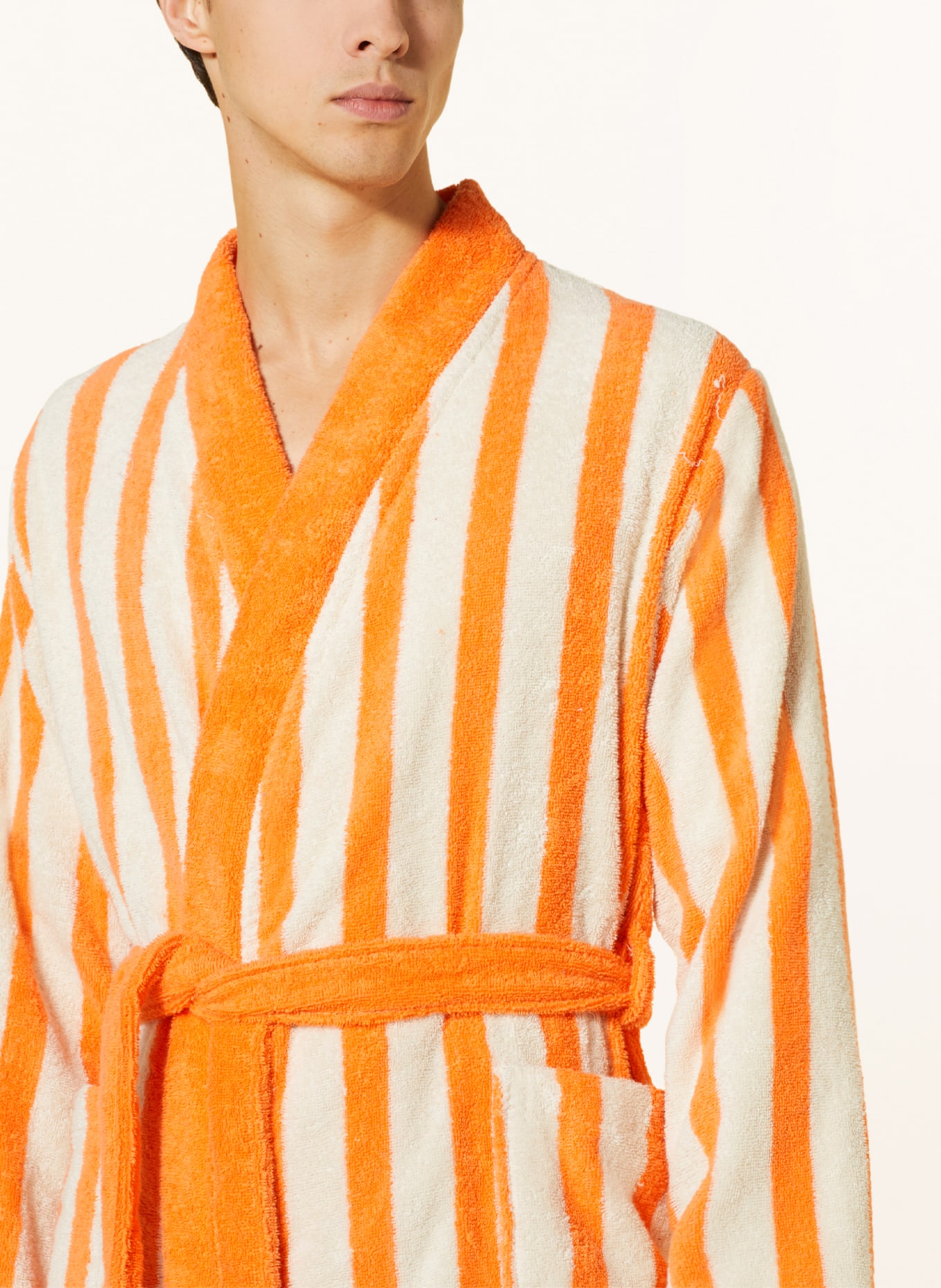 Marc O'Polo Women’s bathrobe, Color: ORANGE/ CREAM (Image 4)