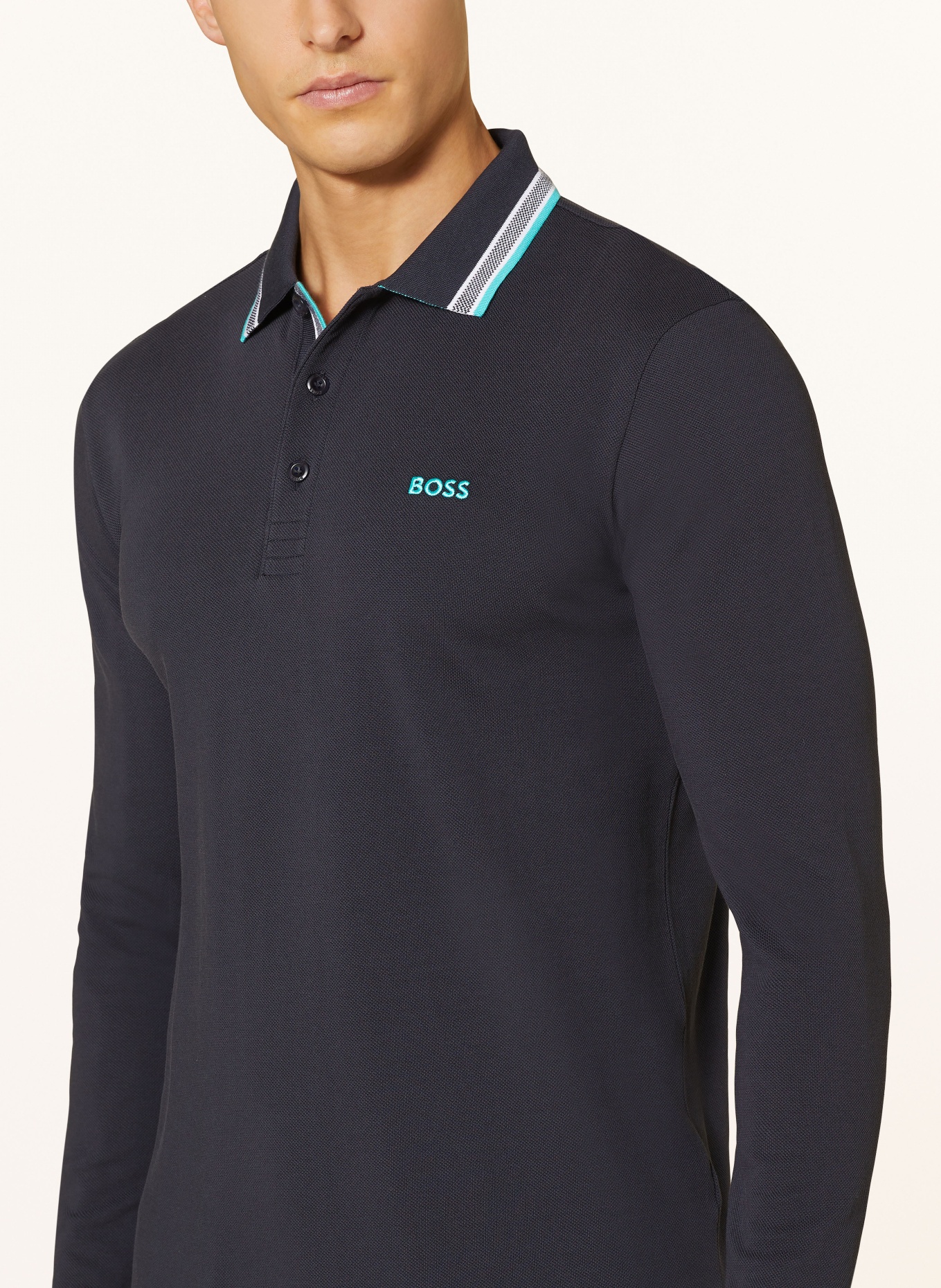 BOSS Piqué-Poloshirt PLISY, Farbe: DUNKELBLAU (Bild 4)