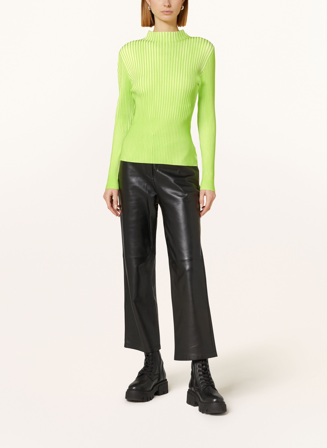 ULLI EHRLICH SPORTALM Sweater, Color: NEON GREEN/ ECRU (Image 2)