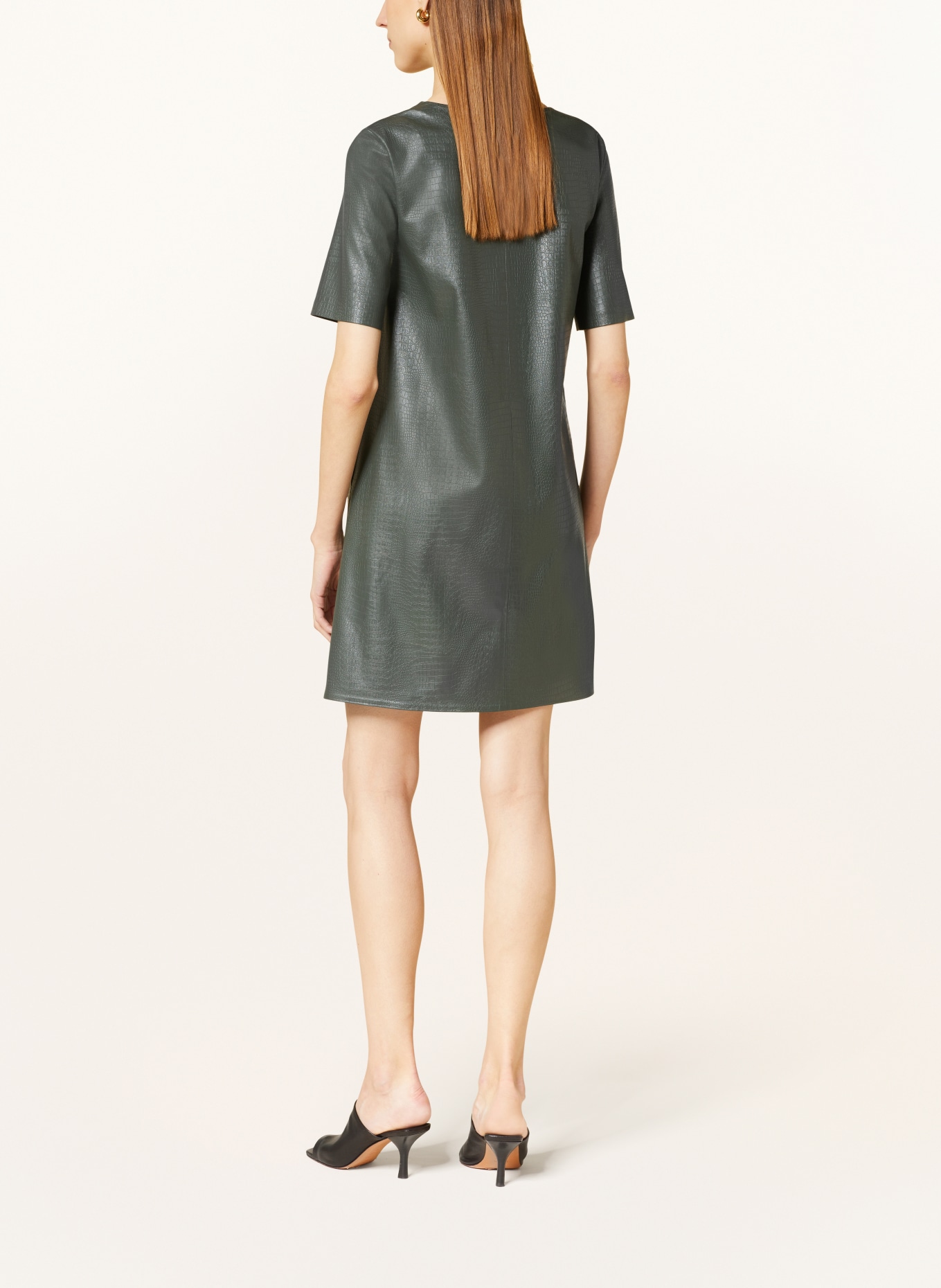 MaxMara LEISURE Sukienka ELIOT z imitacji skóry, Kolor: CIEMNOZIELONY (Obrazek 3)
