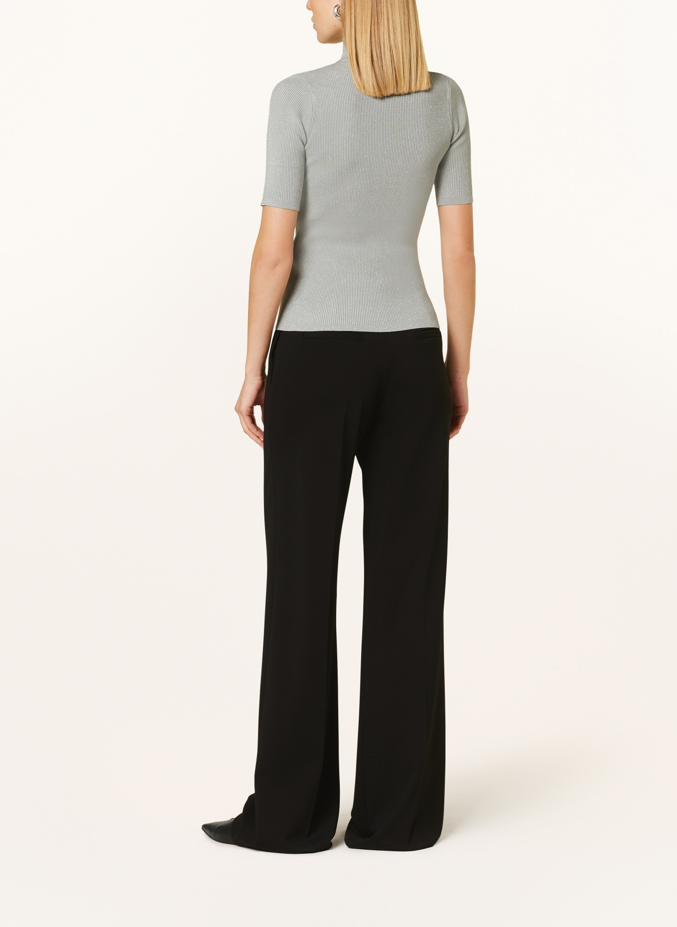 MaxMara LEISURE Knit shirt PETER with glitter thread, Color: SILVER (Image 3)