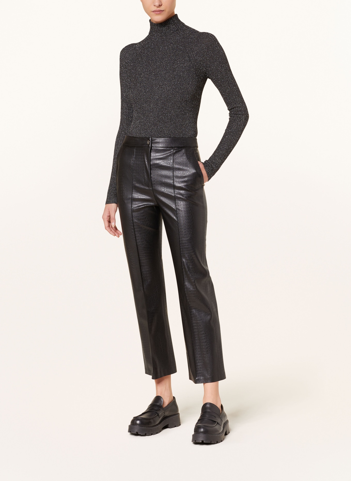 MaxMara LEISURE Trousers QUEVA leather look, Color: BLACK (Image 2)