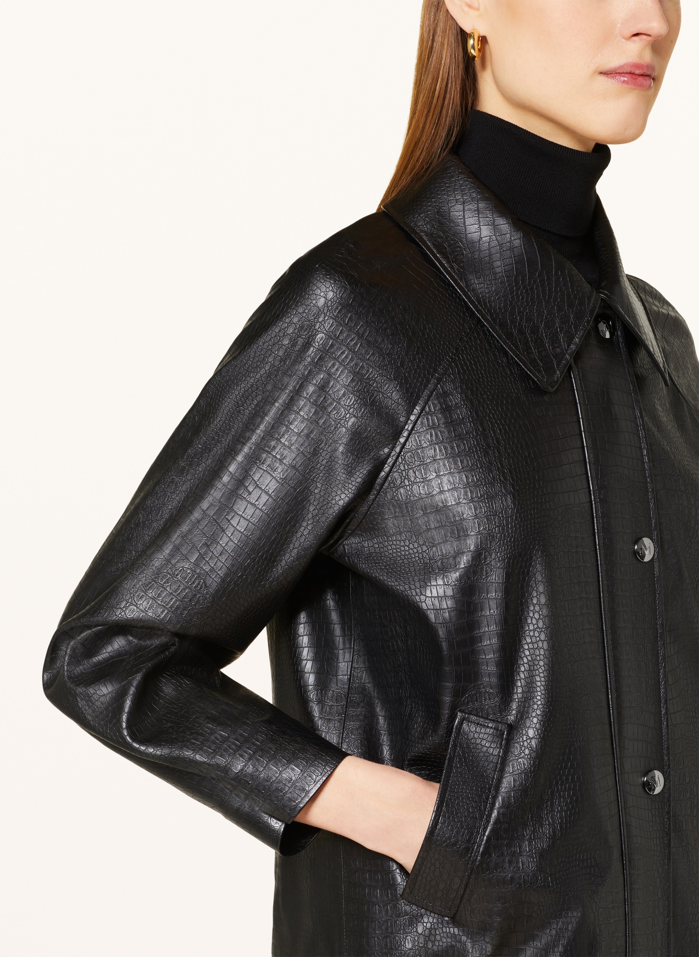 MaxMara LEISURE Jacket NEPAL in leather look, Color: BLACK (Image 4)