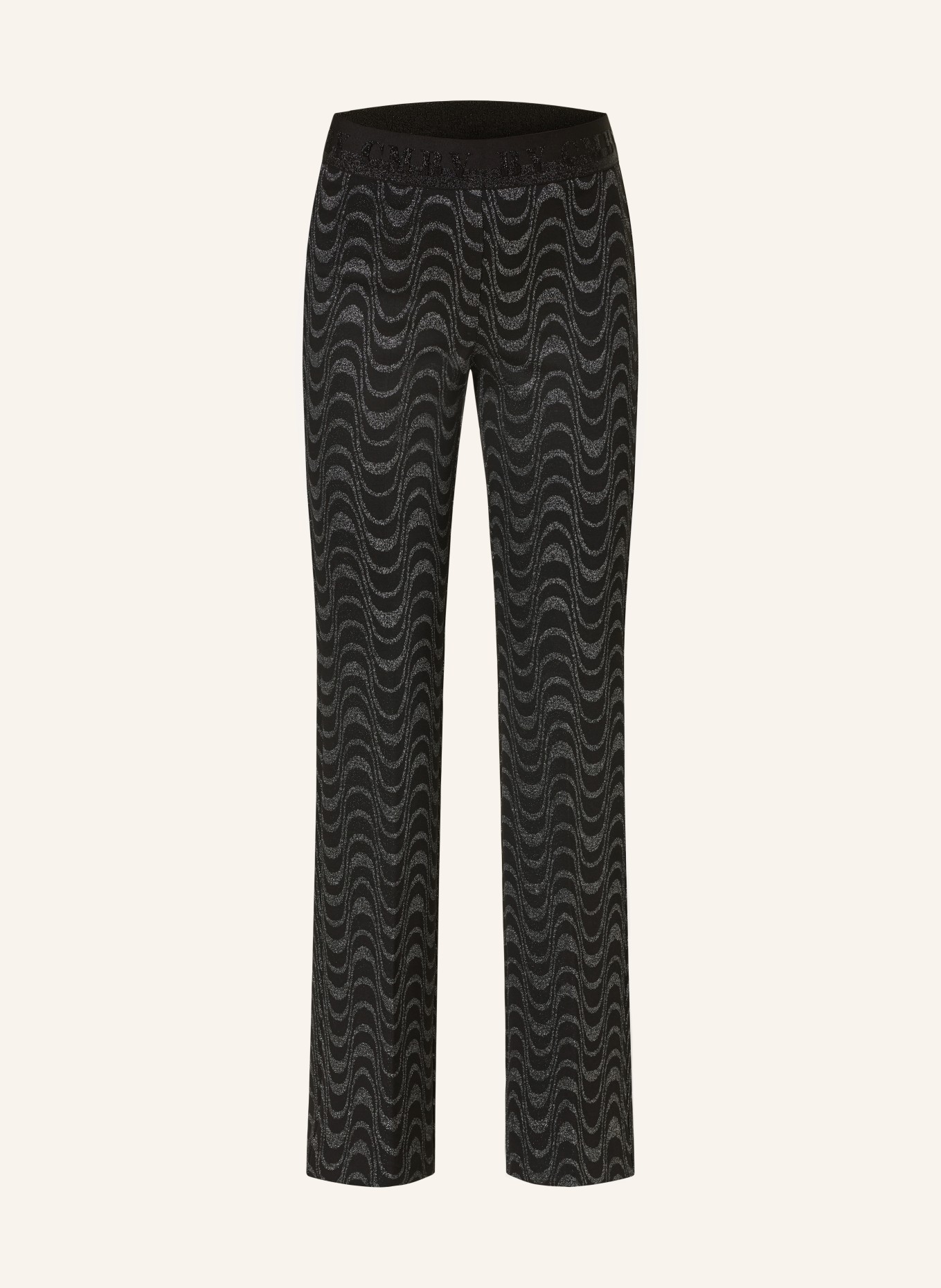 CAMBIO Trousers with glitter thread, Color: BLACK/ SILVER (Image 1)