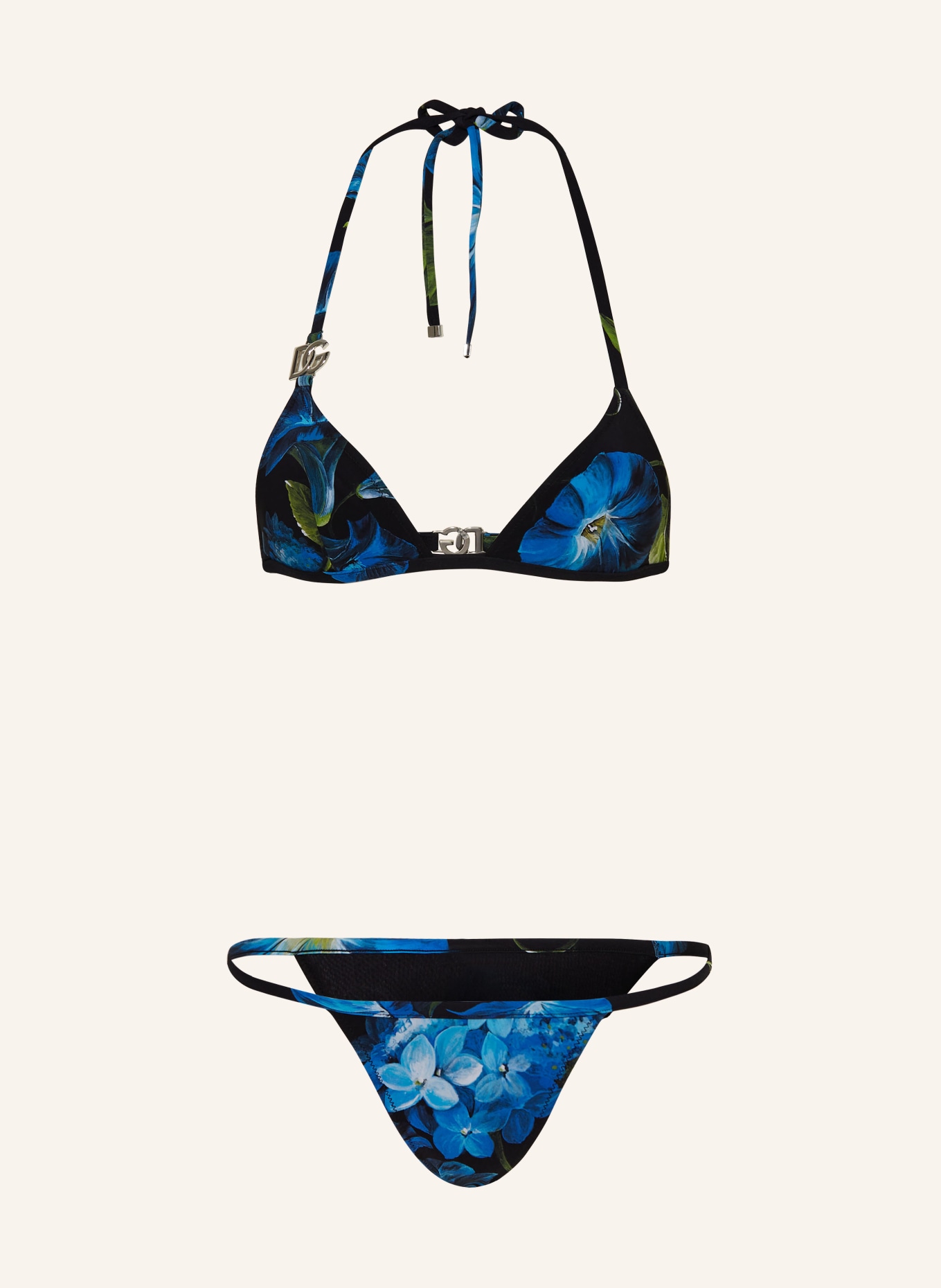 DOLCE & GABBANA Triangel-Bikini, Farbe: SCHWARZ/ BLAU/ GRÜN (Bild 1)