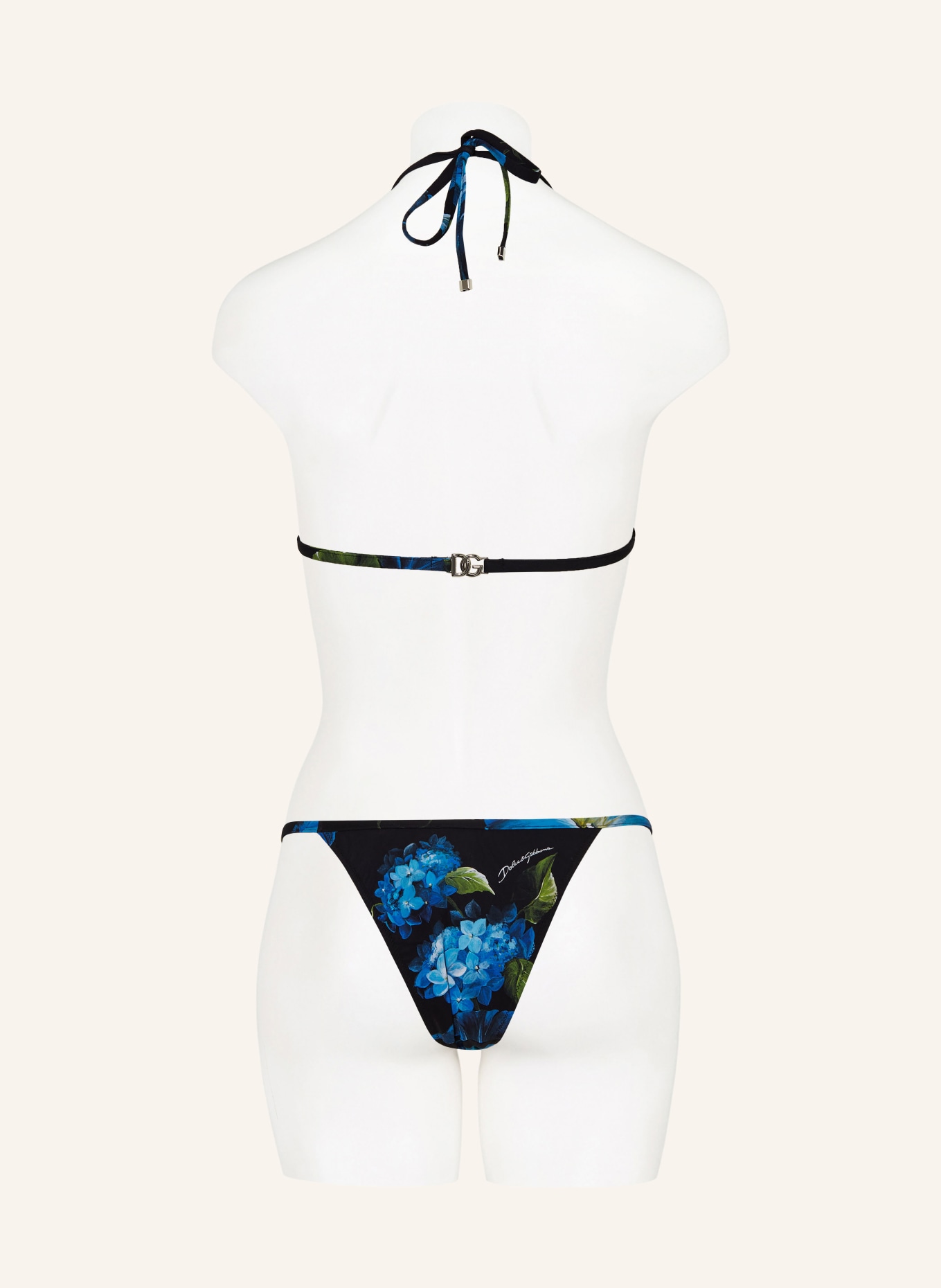 DOLCE & GABBANA Triangel-Bikini, Farbe: SCHWARZ/ BLAU/ GRÜN (Bild 3)