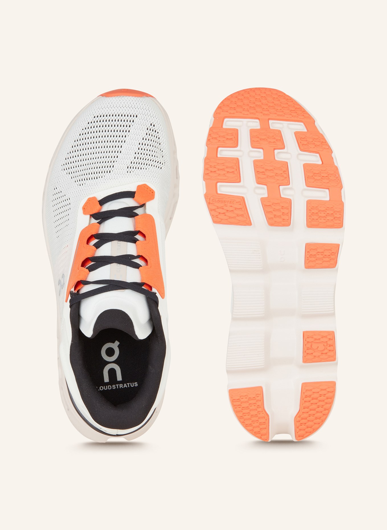On Running shoes CLOUDSTRATUS 3, Color: WHITE/ LIGHT BROWN/ ORANGE (Image 5)