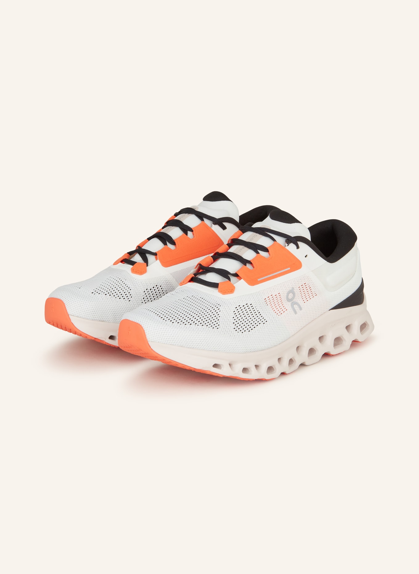 On Running shoes CLOUDSTRATUS 3, Color: WHITE/ LIGHT BROWN/ ORANGE (Image 1)