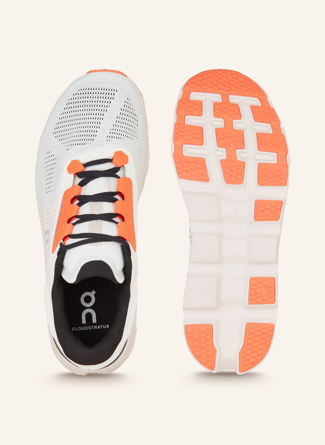 On Running shoes CLOUDSTRATUS 3, Color: WHITE/ LIGHT BROWN/ ORANGE (Image 5)