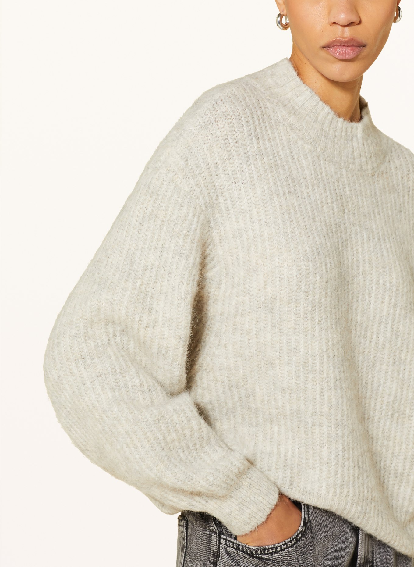 American Vintage Sweter z dodatkiem alpaki, Kolor: KREMOWY (Obrazek 4)