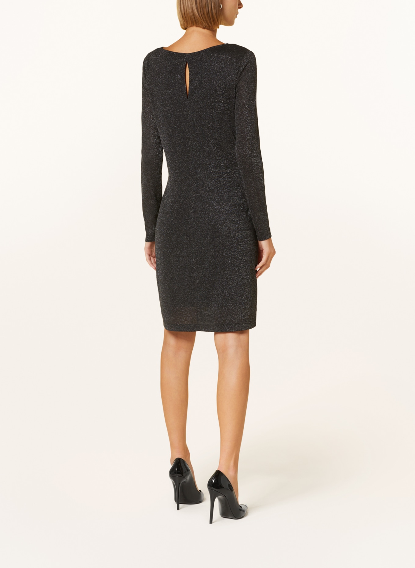 oui Knit dress with glitter thread, Color: BLACK (Image 3)