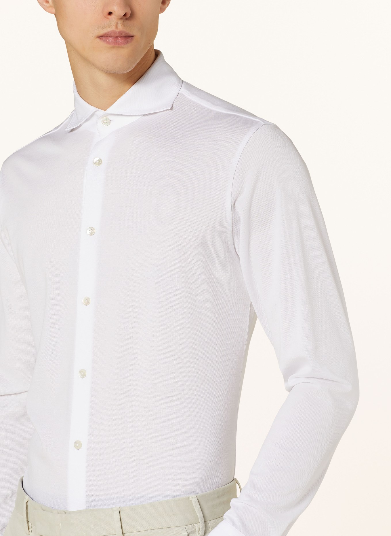 Stefan Brandt Piqué shirt slim fit, Color: WHITE (Image 4)